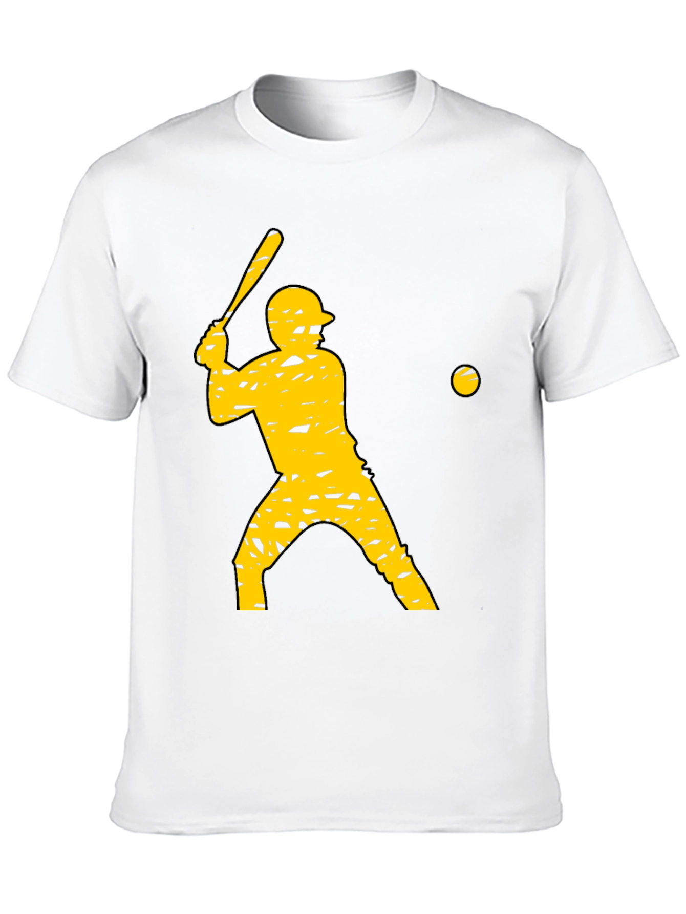 Camiseta Negra con Diseño de Béisbol Amarilla