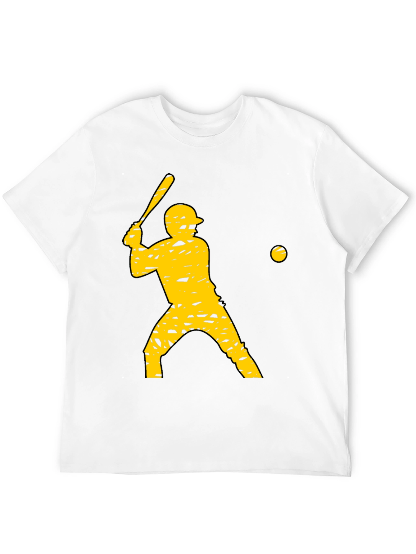 Camiseta Negra con Diseño de Béisbol Amarilla