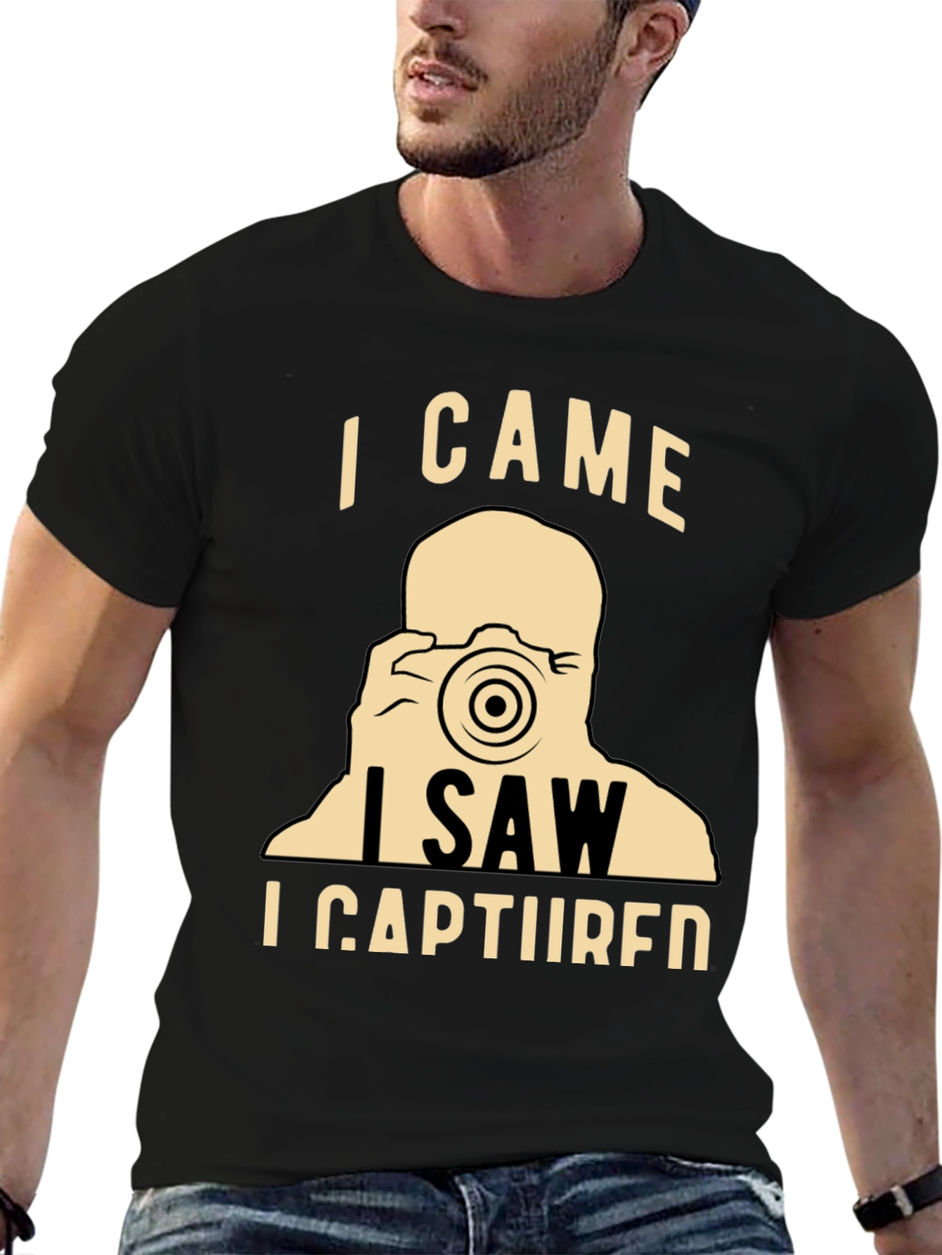 Camiseta Negra Vine Vi Capturé Fotógrafo