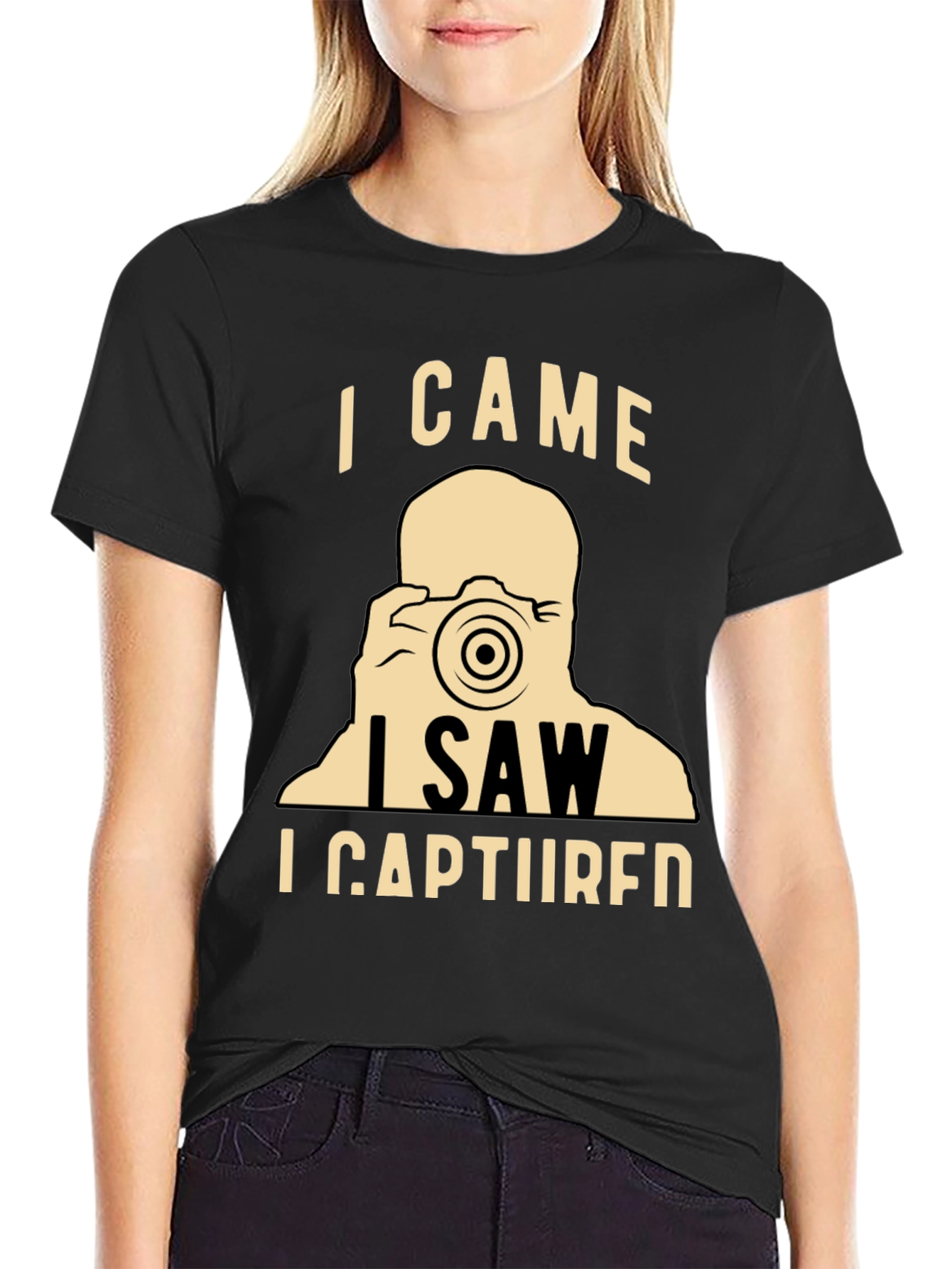 Camiseta Negra Vine Vi Capturé Fotógrafo