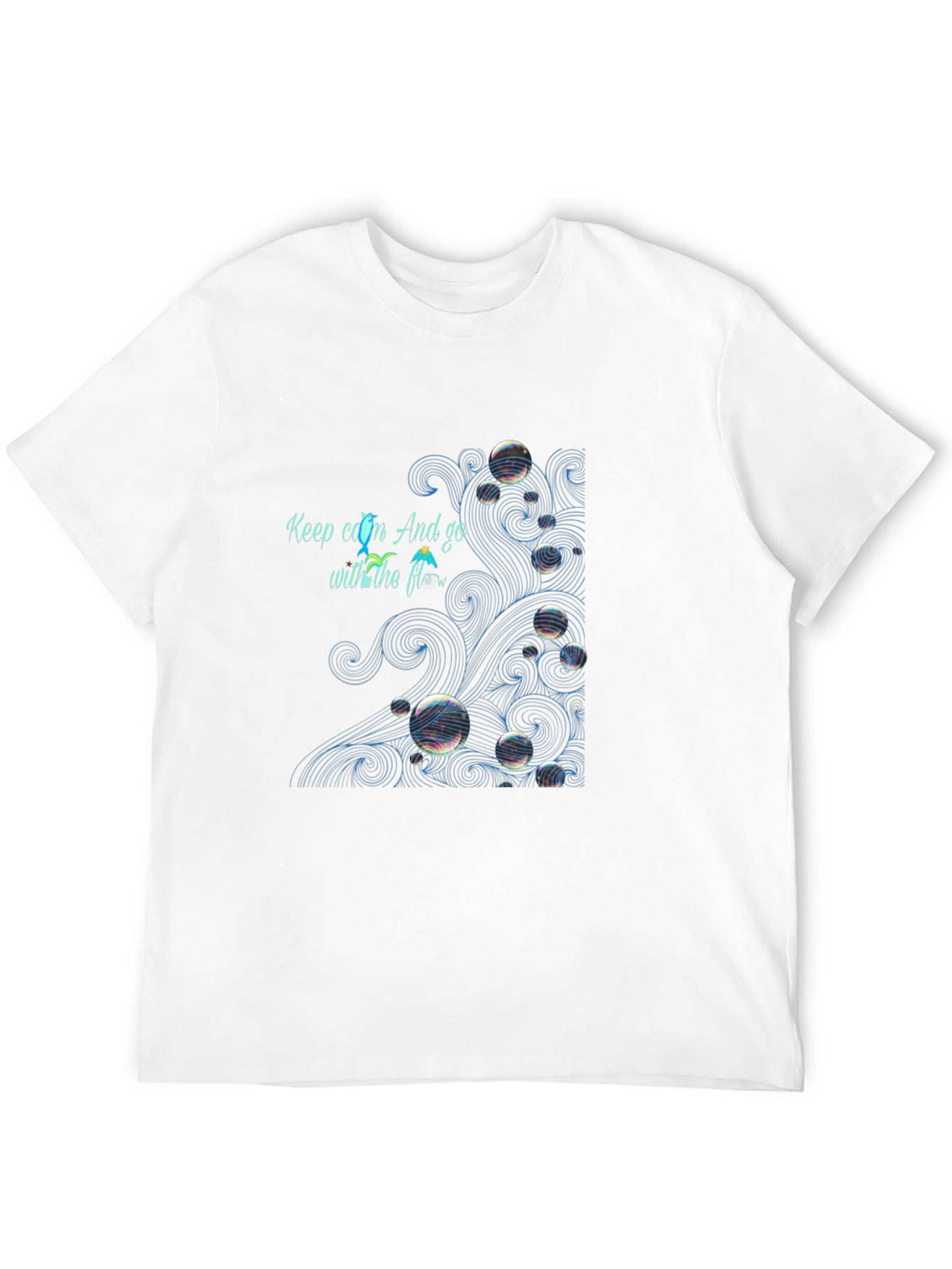 Camiseta Negra: Keep Calm y Fluye