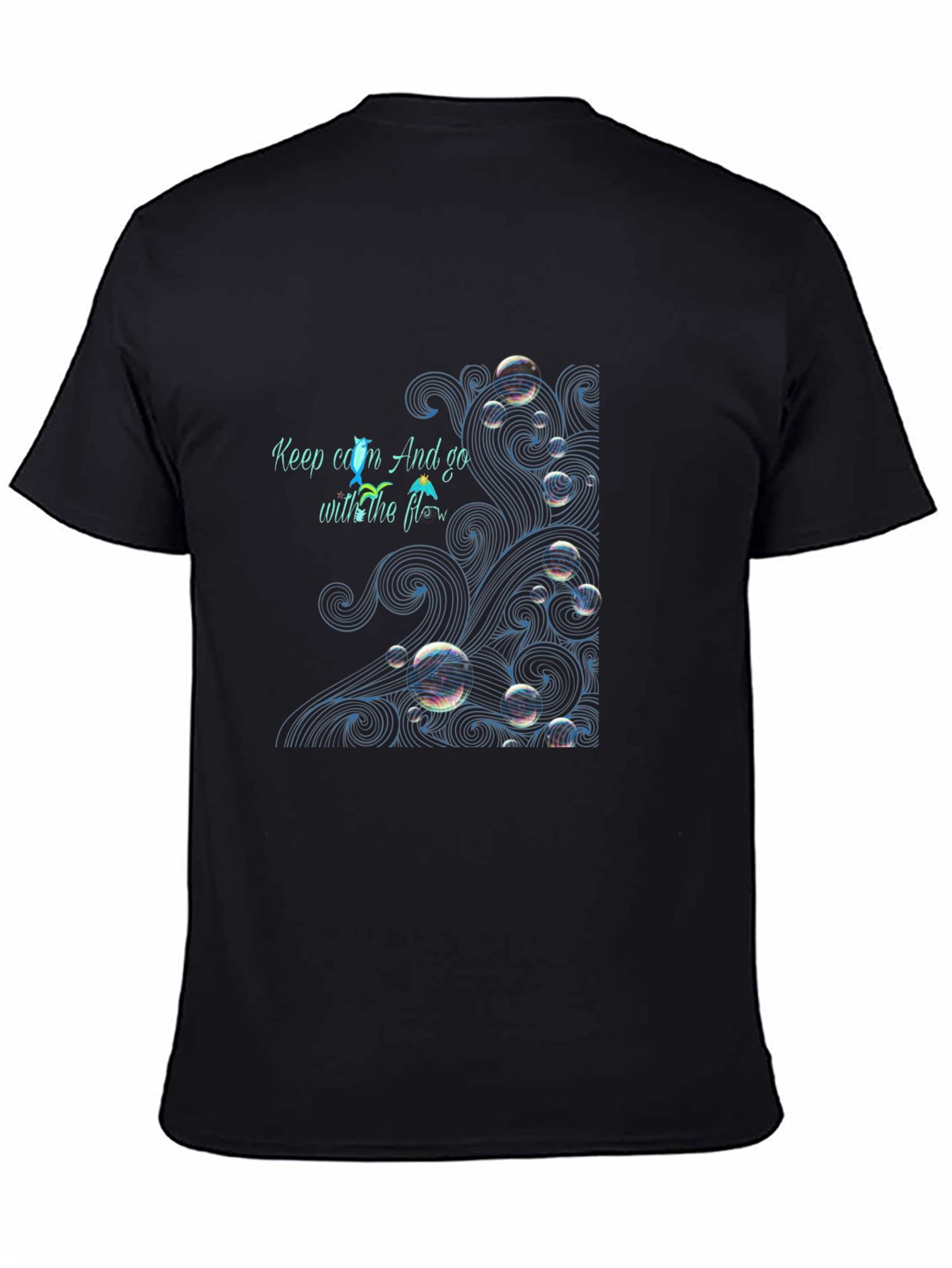 Camiseta Negra: Keep Calm y Fluye