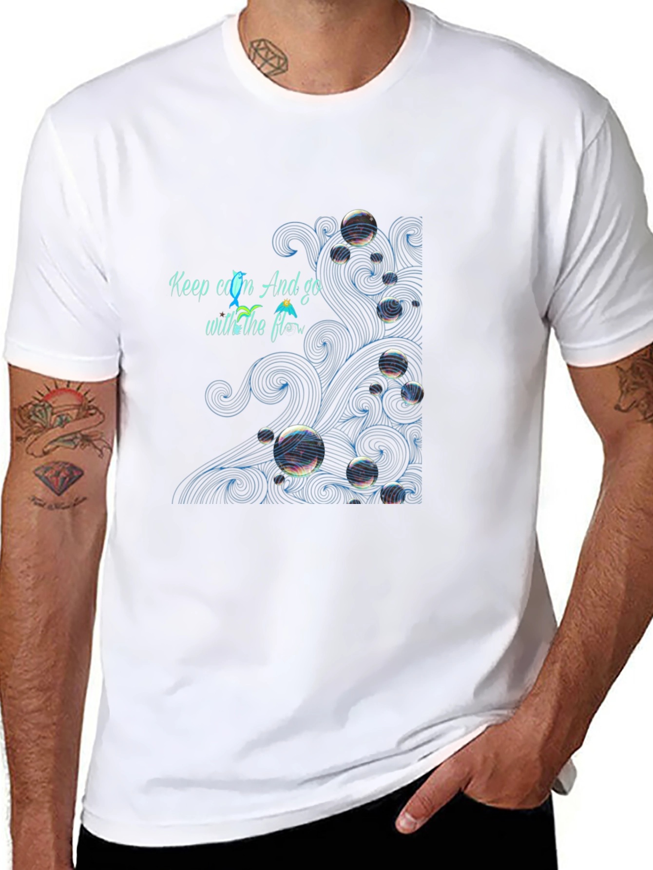 Camiseta Negra: Keep Calm y Fluye