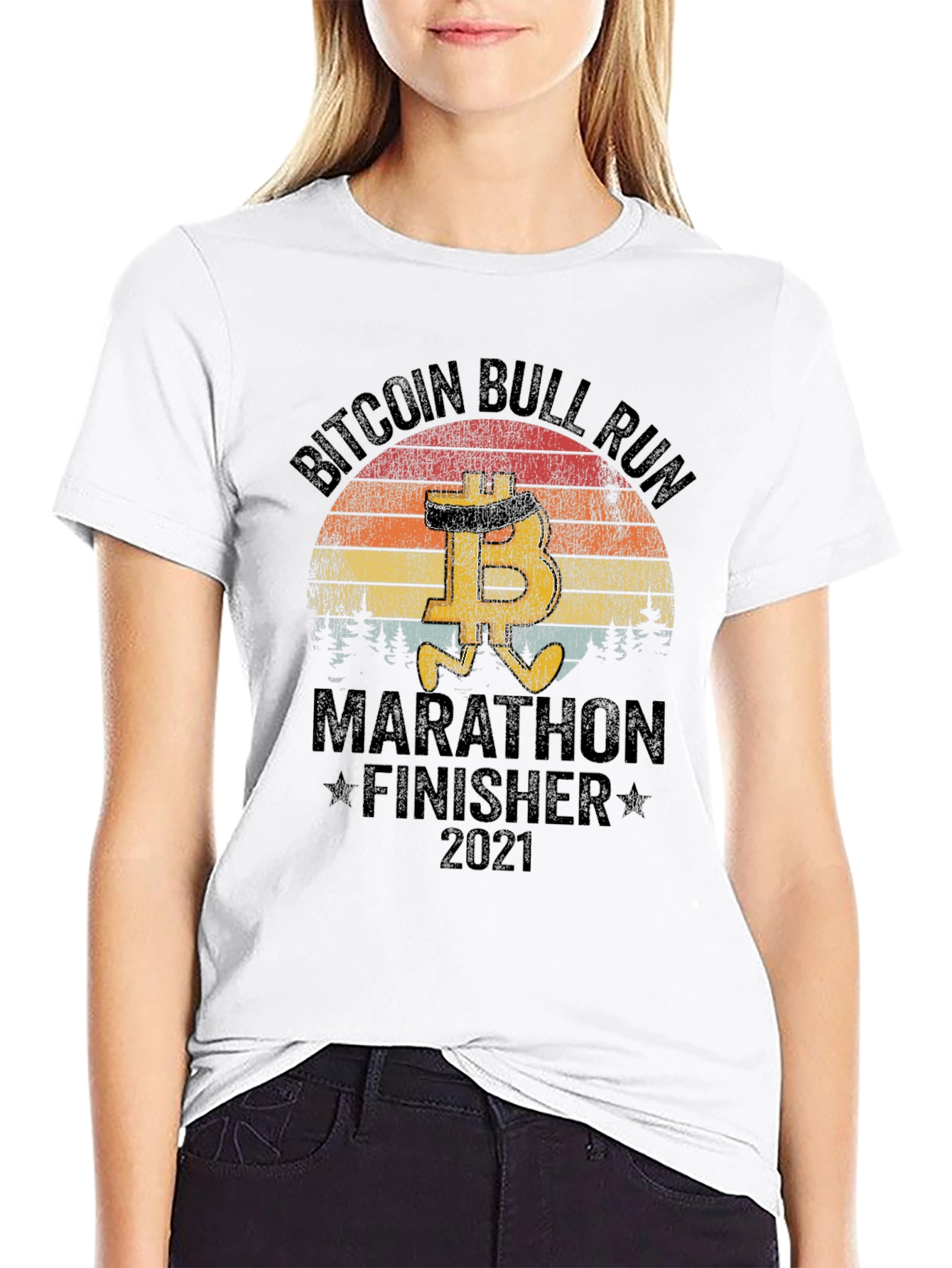 Camiseta Bitcoin Bull Run Marathon Finisher 2021