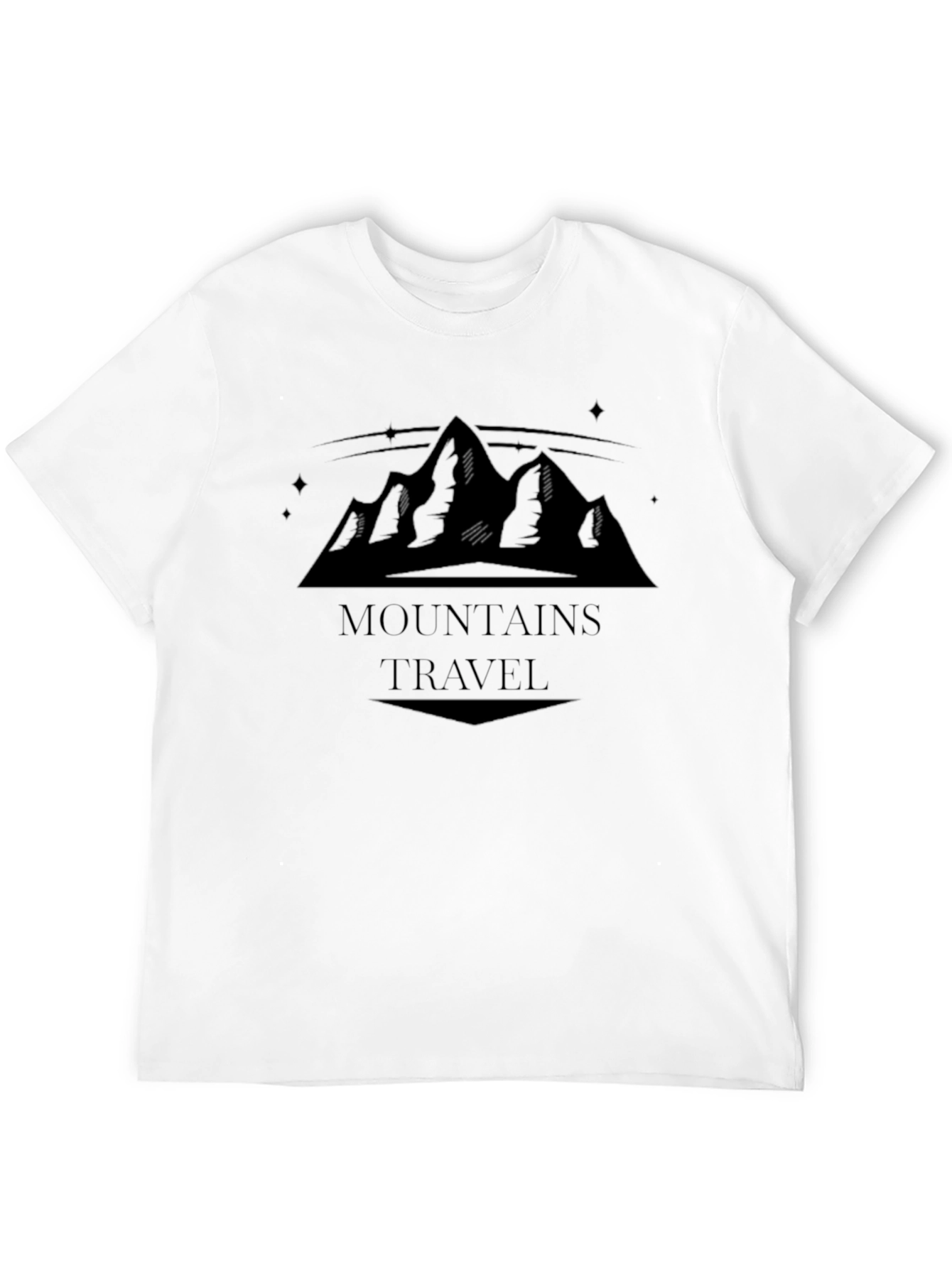 Camiseta Negra Montañas Travel Hombre