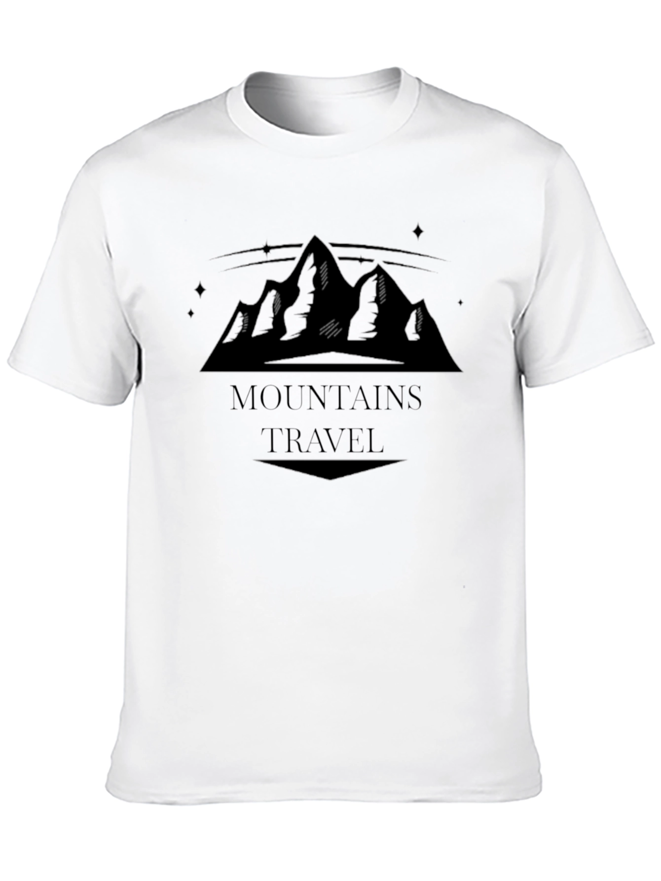 Camiseta Negra Montañas Travel Hombre