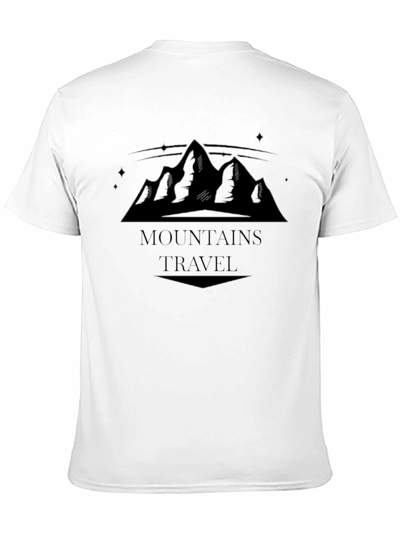 Camiseta Negra Montañas Travel Hombre