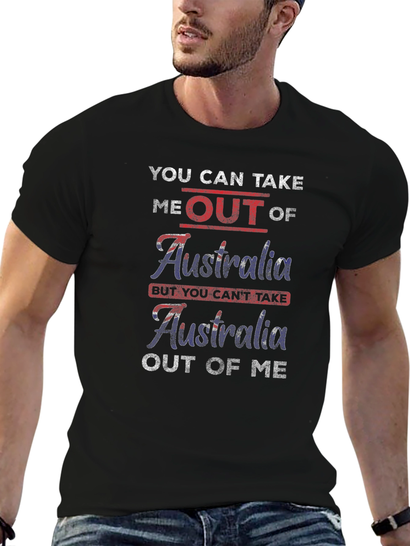Camiseta Negra Australia Patriótica