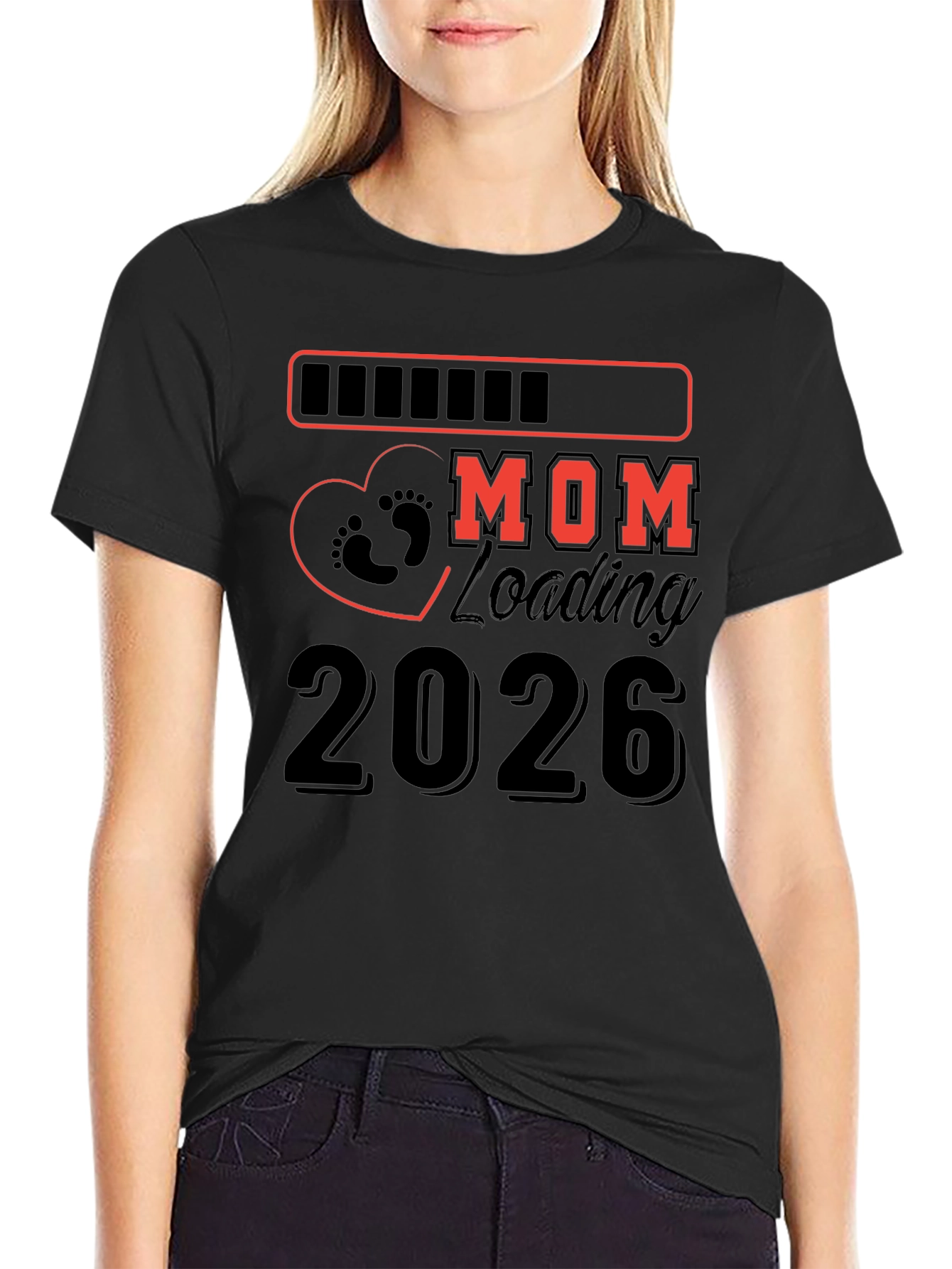 Camiseta Negra Mamá Cargando 2026