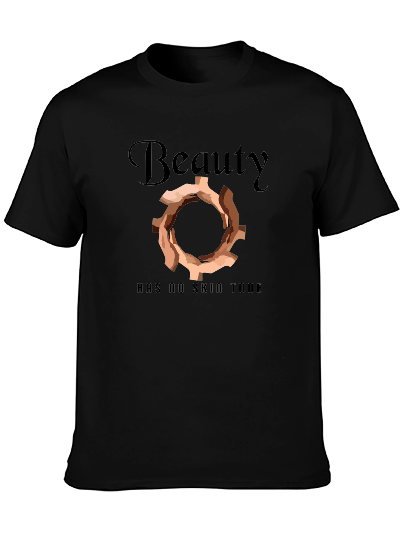 Camiseta Negra: La Belleza No Tiene Tono de Piel
