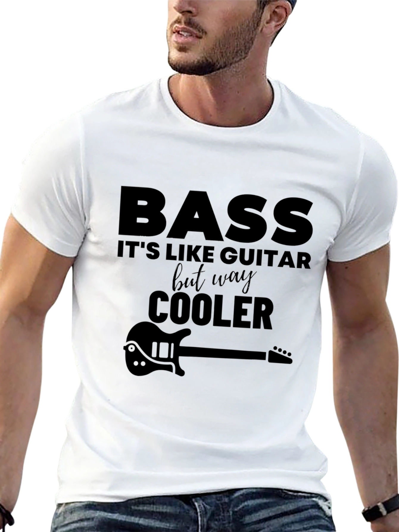 Camiseta Negra Bass - Más Cool Que Guitarra