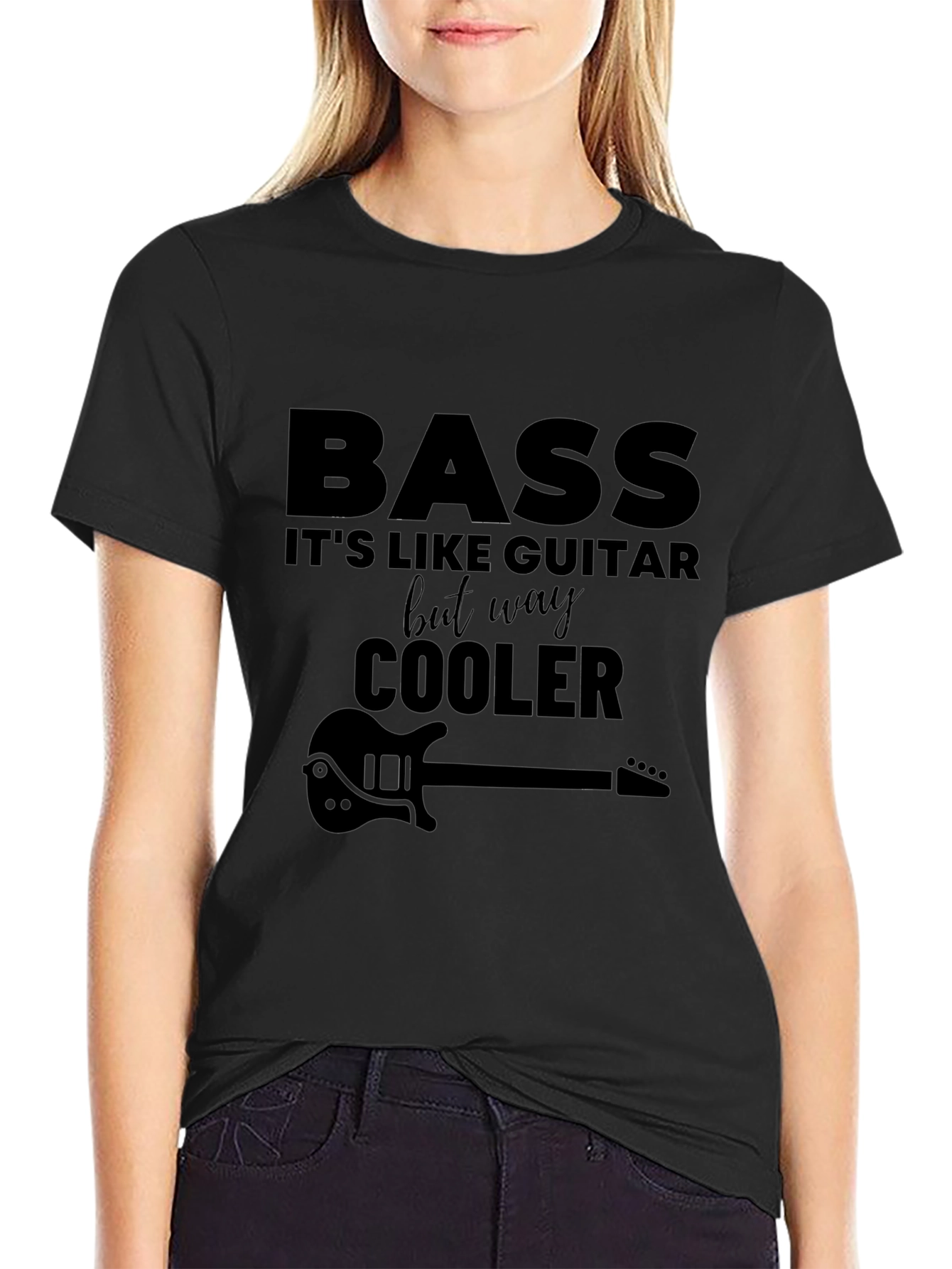 Camiseta Negra Bass - Más Cool Que Guitarra