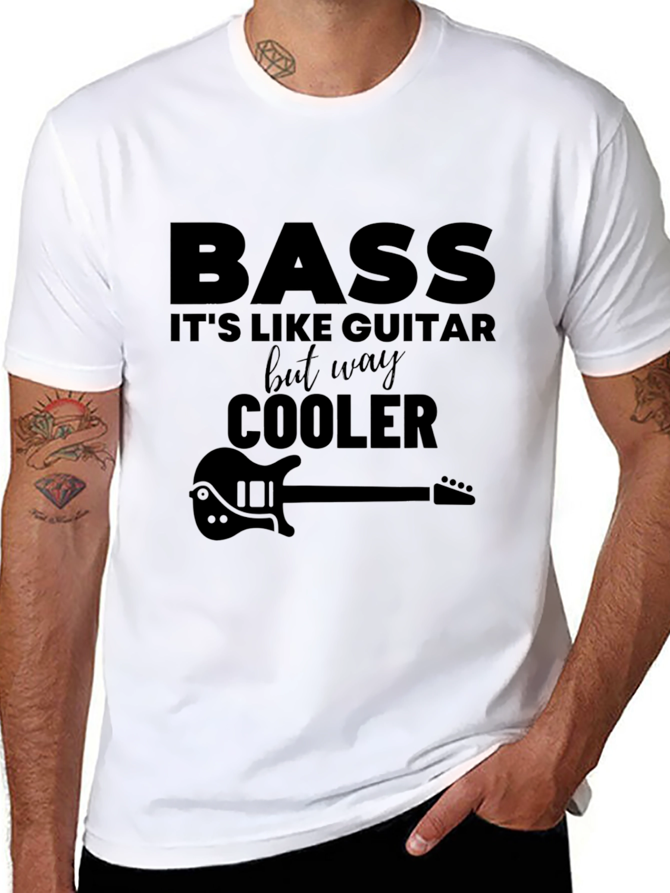 Camiseta Negra Bass - Más Cool Que Guitarra