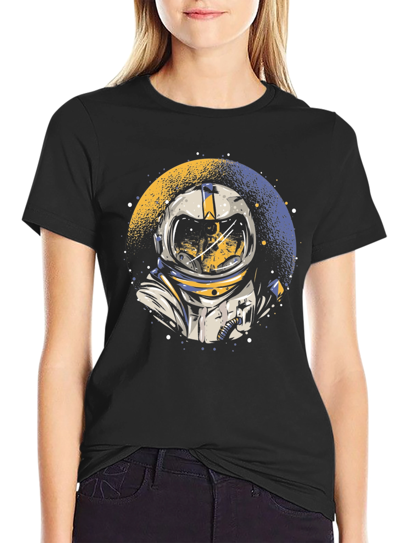 Camiseta Negra Astronauta Espacio