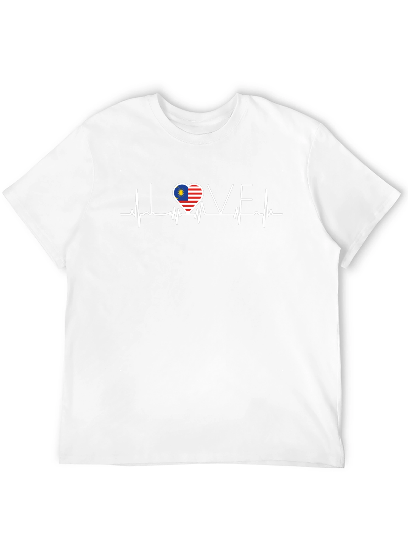 Camiseta Negra I Love con Bandera de Malasia
