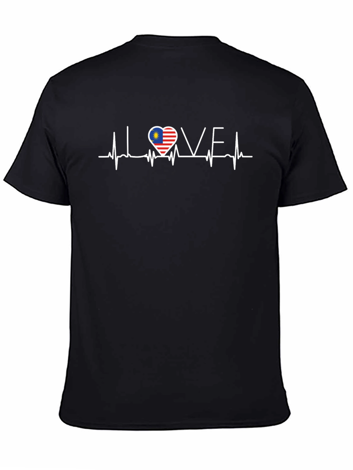 Camiseta Negra I Love con Bandera de Malasia