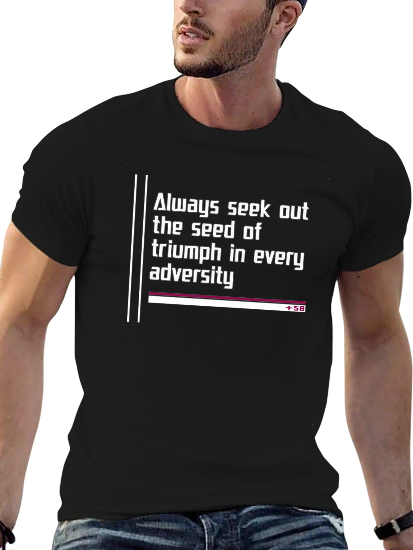 Camiseta Negra: Siempre Busca el Triunfo