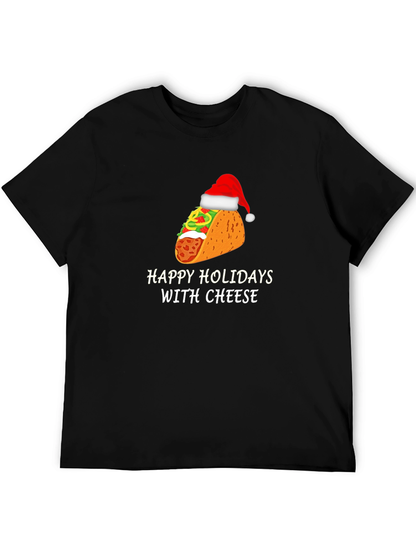 Camiseta Negra Navideña de Taco con Queso