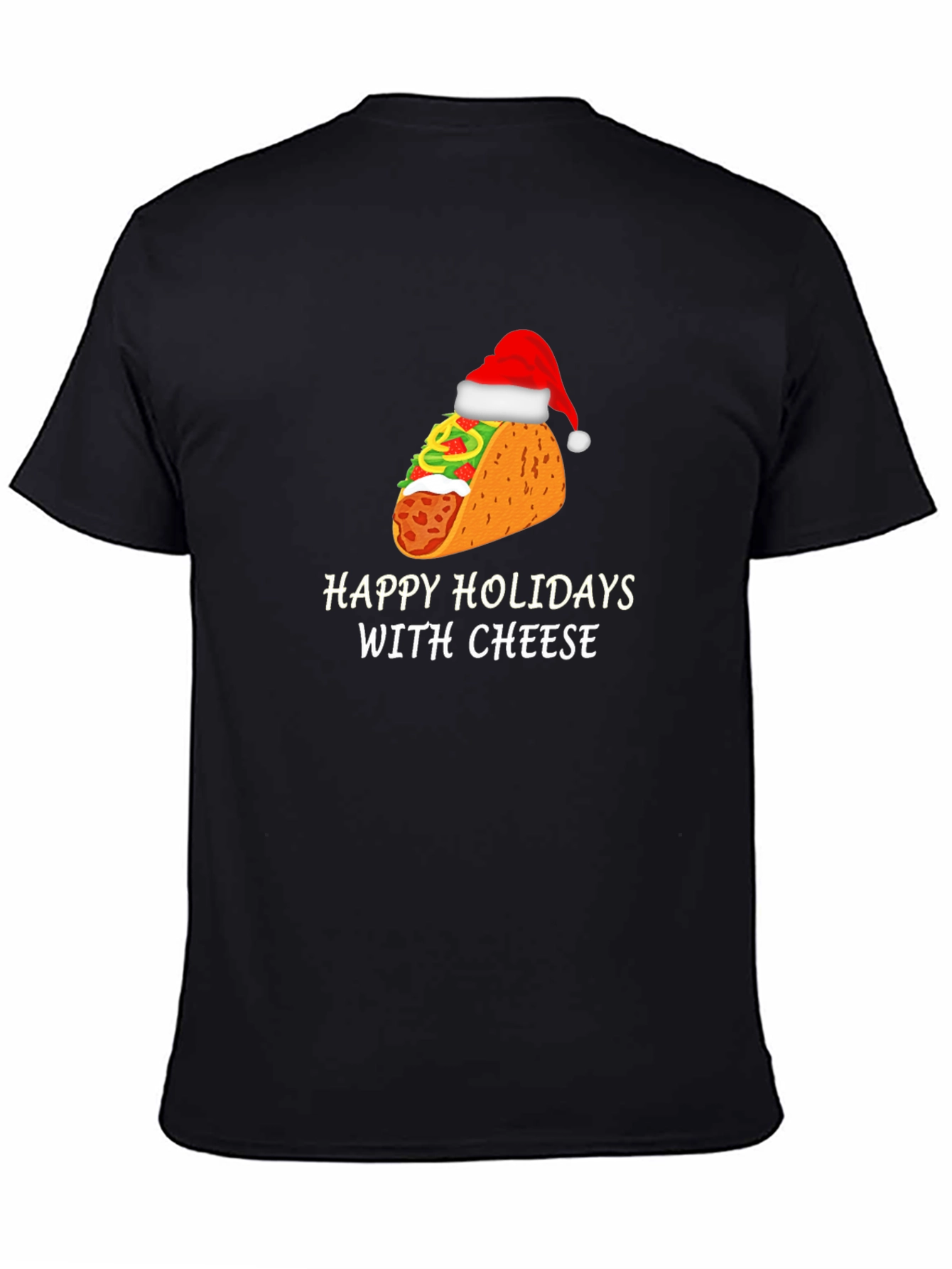 Camiseta Negra Navideña de Taco con Queso