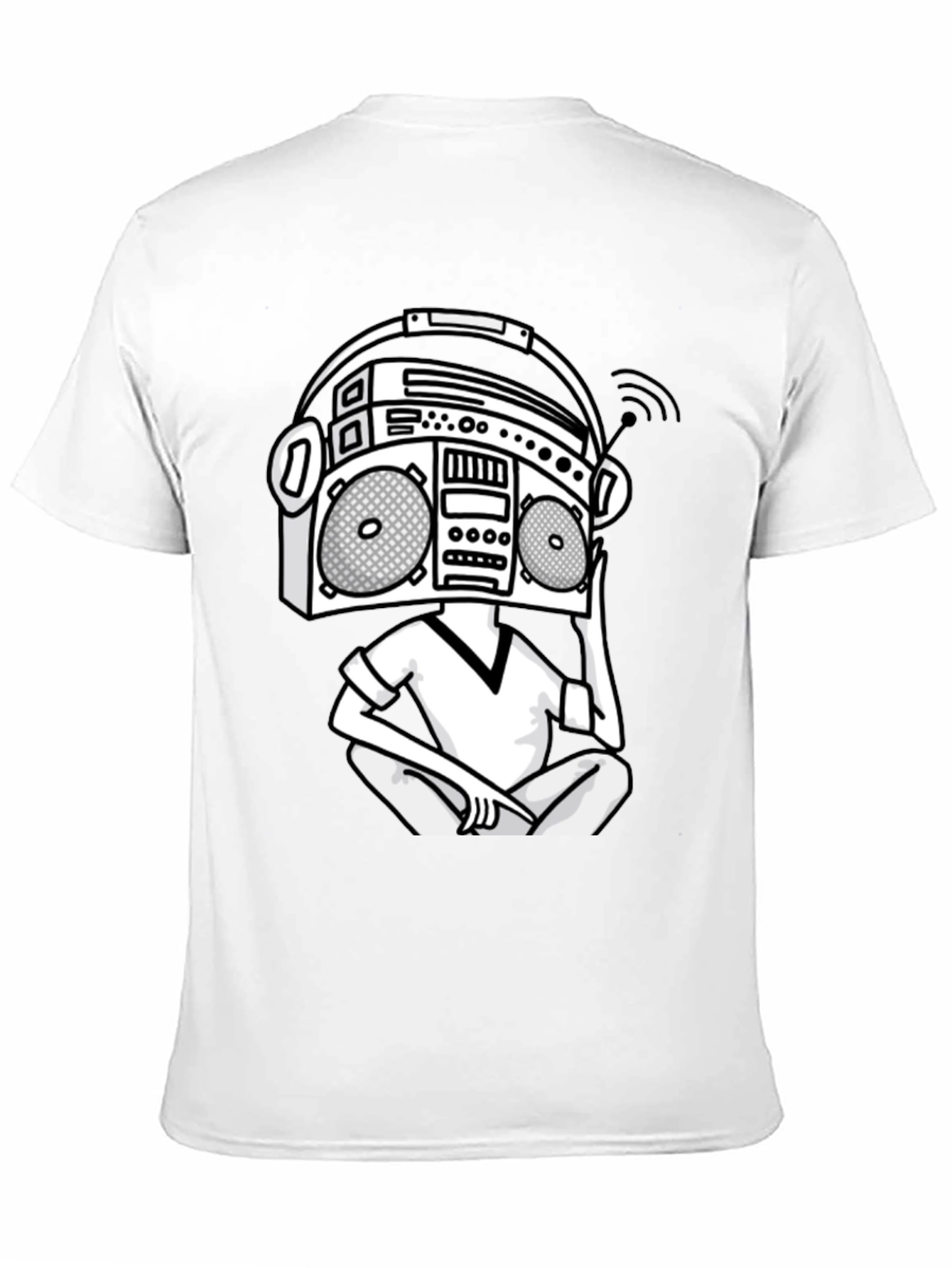 Camiseta Hombre Negra Diseño Boombox