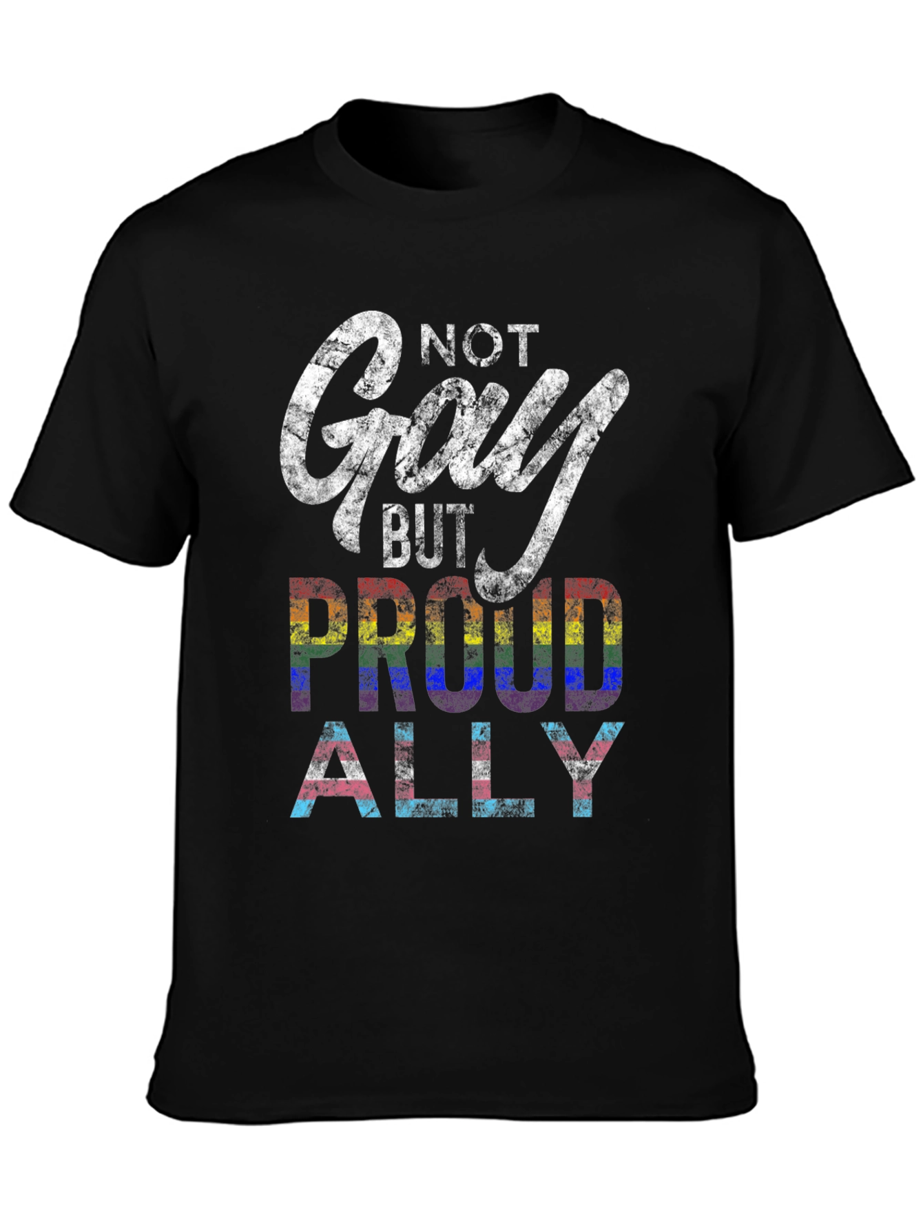 Camiseta Negra No Gay But Proud Ally Pride