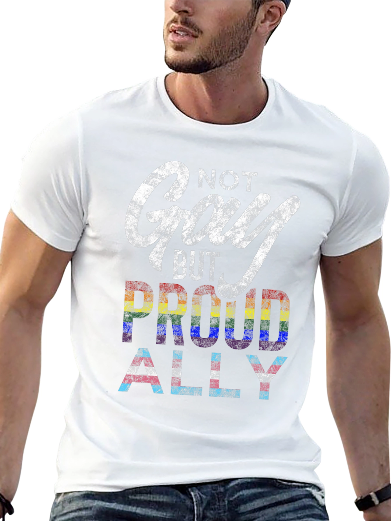 Camiseta Negra No Gay But Proud Ally Pride