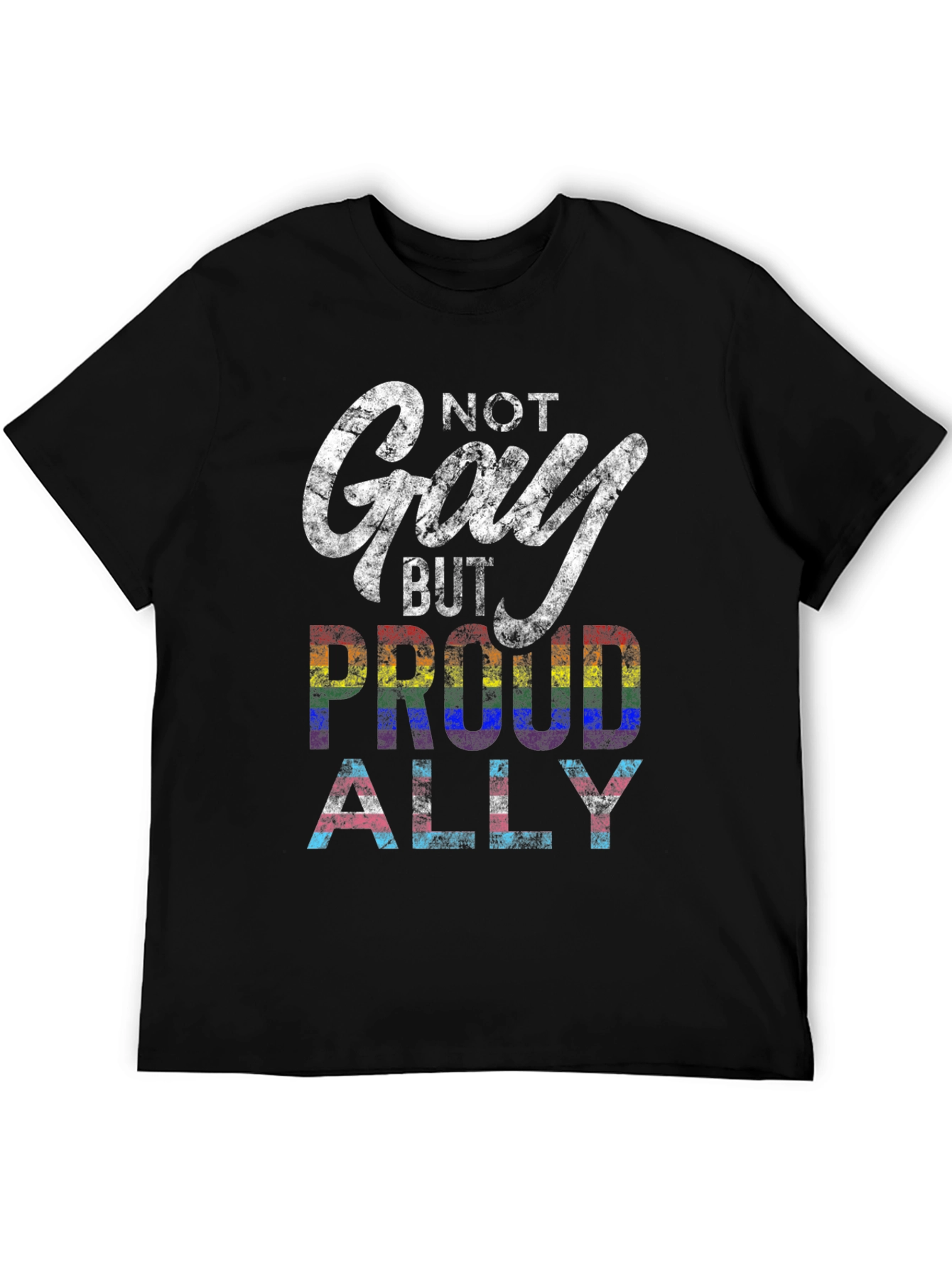 Camiseta Negra No Gay But Proud Ally Pride
