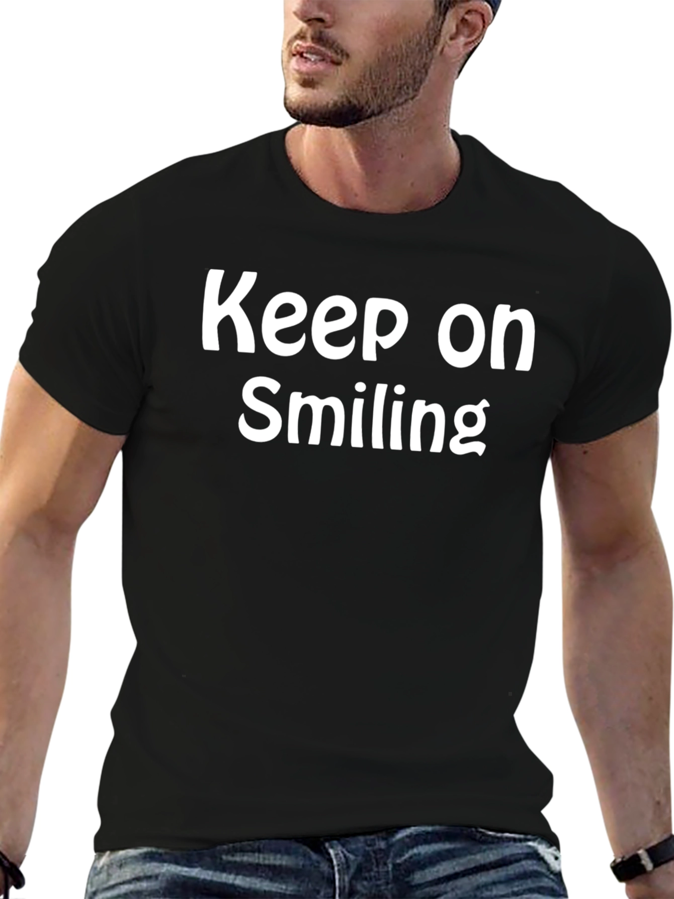 Camiseta Negra: Keep on Smiling