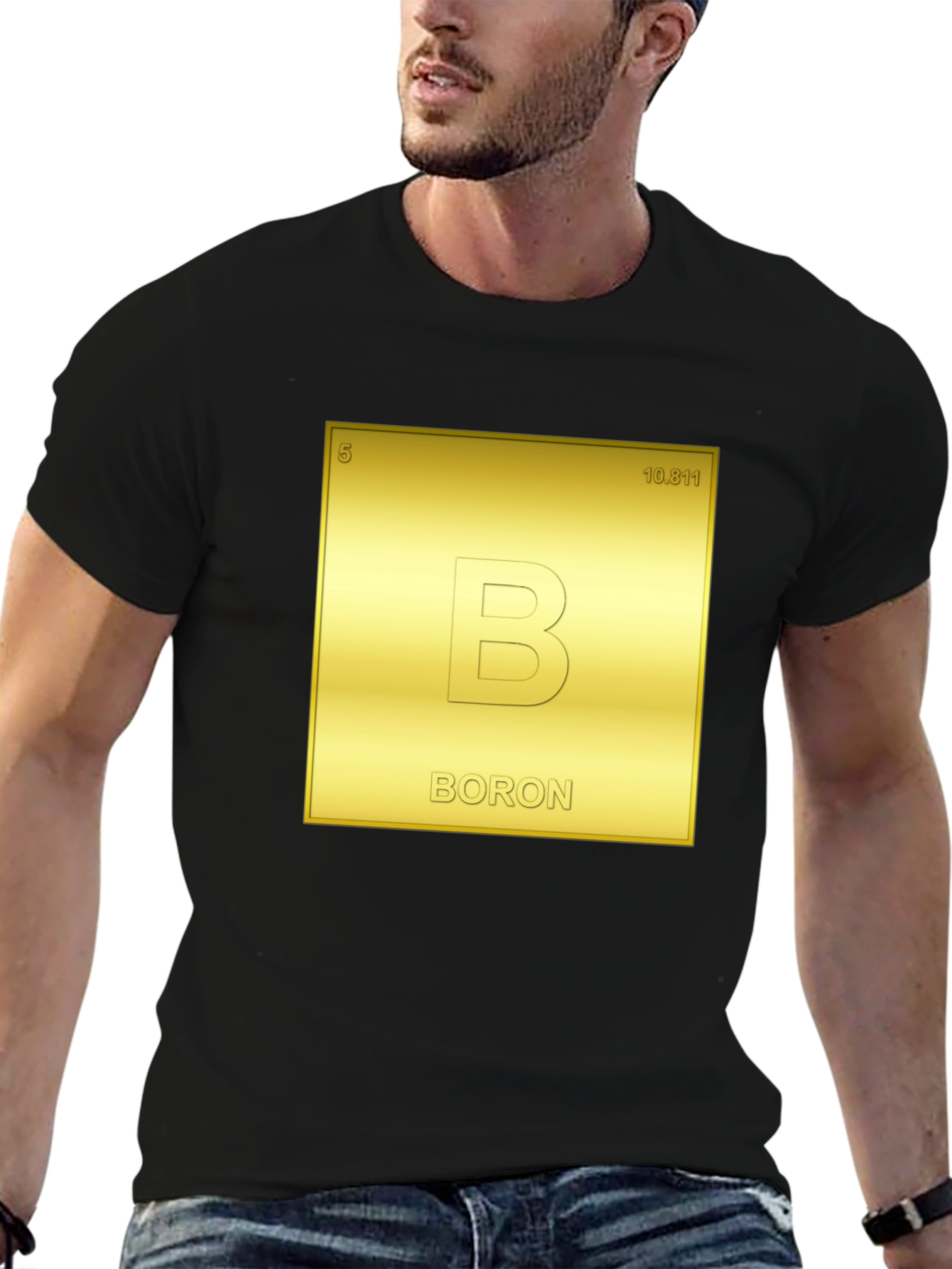 Camiseta Negra Tabla Periódica Boron