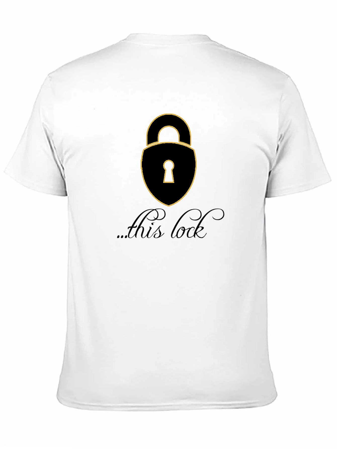 Camiseta Negra con Diseño de Candado para Hombre