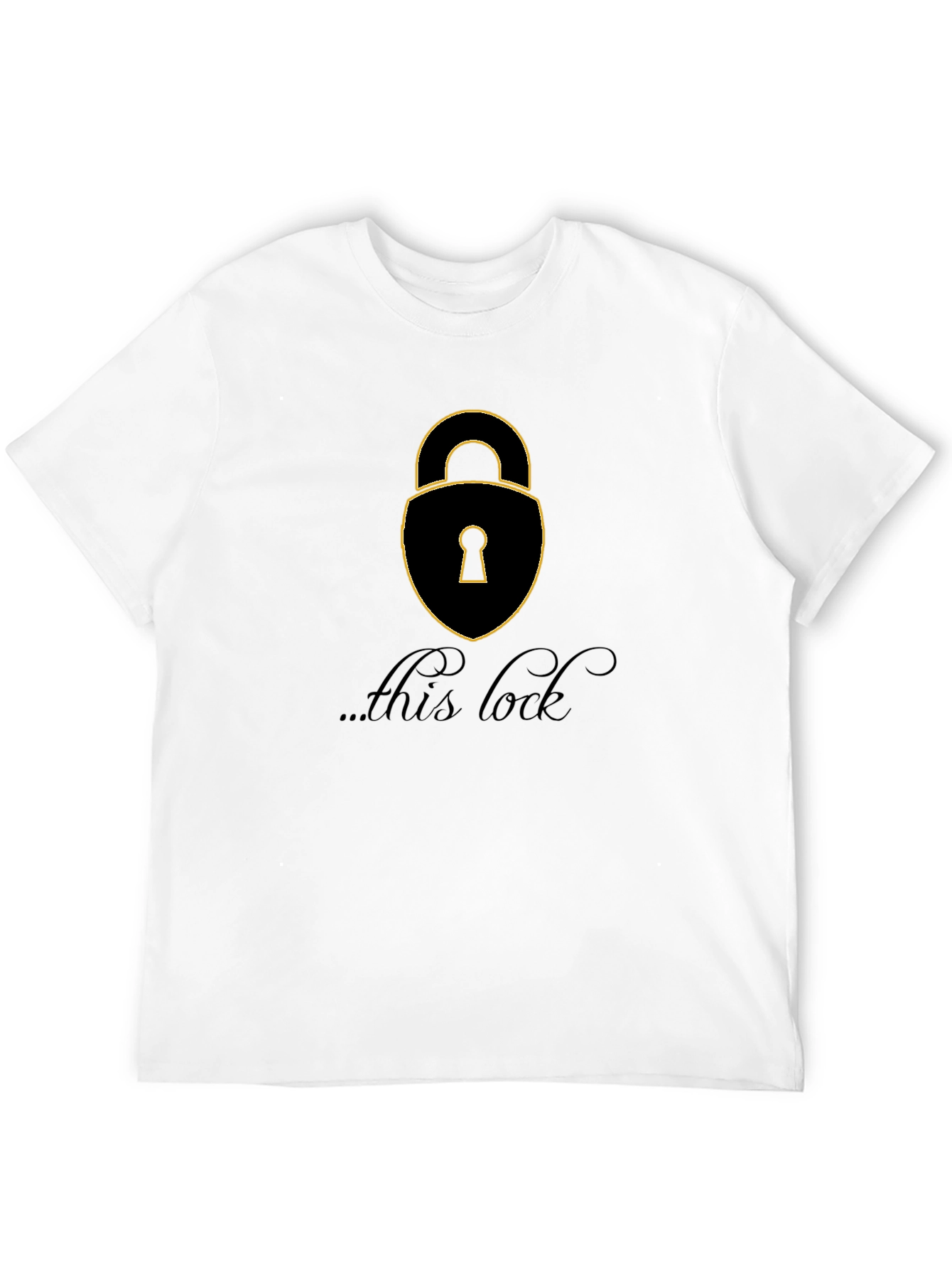 Camiseta Negra con Diseño de Candado para Hombre