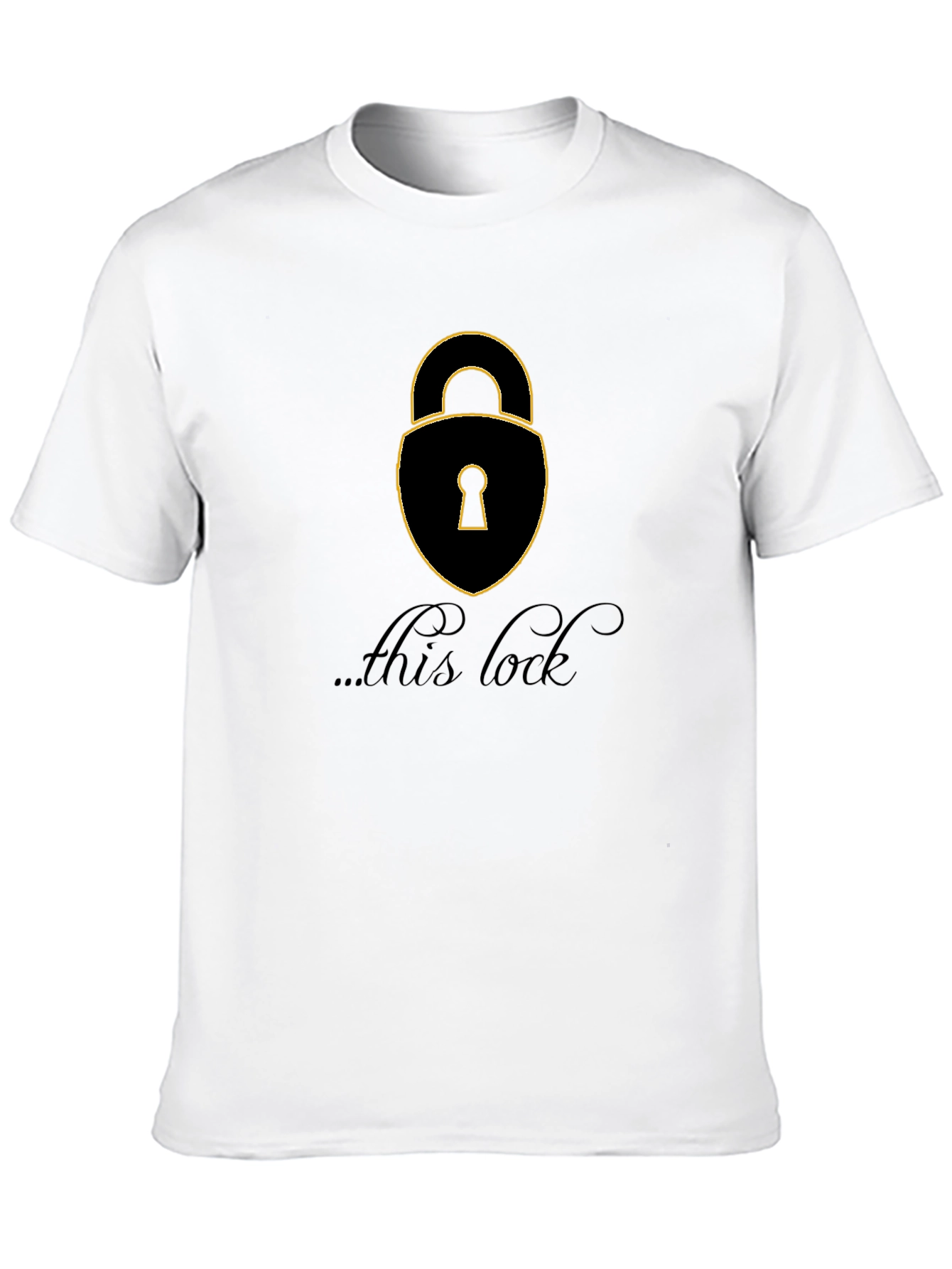 Camiseta Negra con Diseño de Candado para Hombre