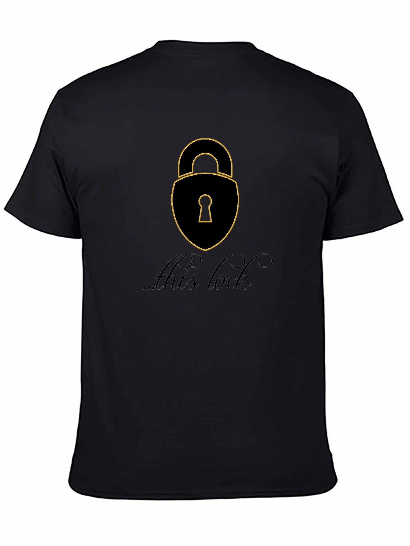 Camiseta Negra con Diseño de Candado para Hombre