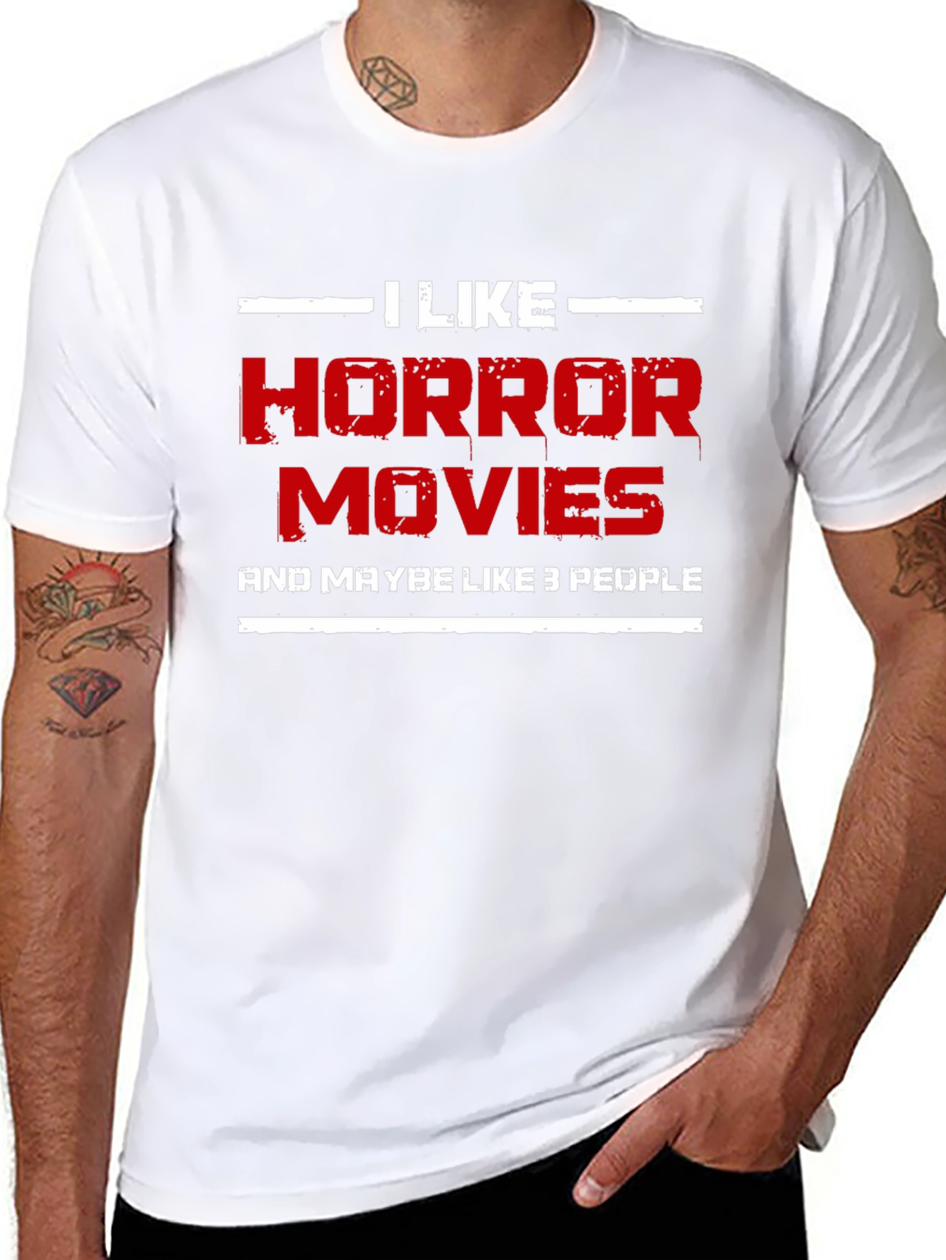 Camiseta Negra: Me Gustan las Películas de Terror