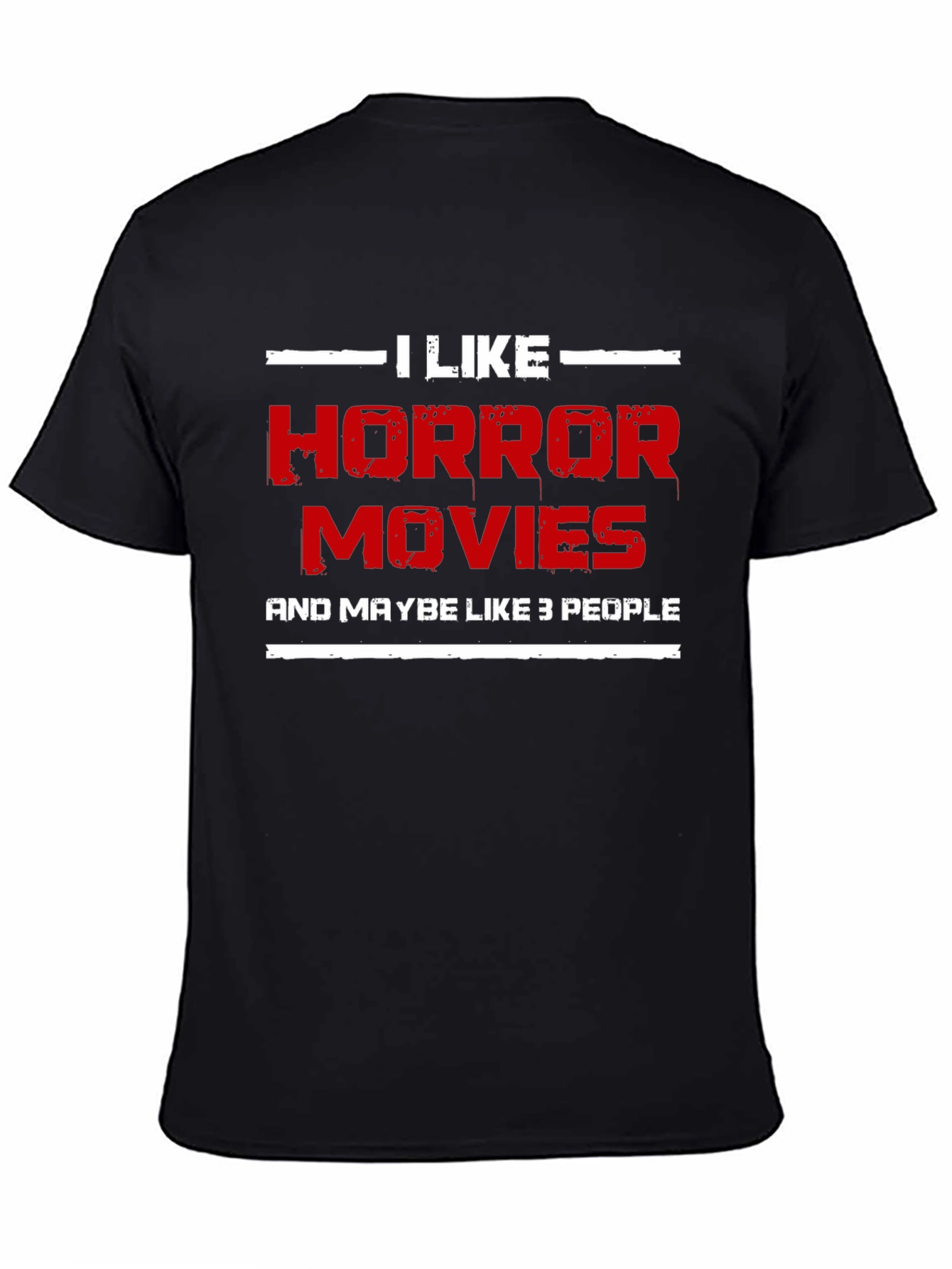 Camiseta Negra: Me Gustan las Películas de Terror