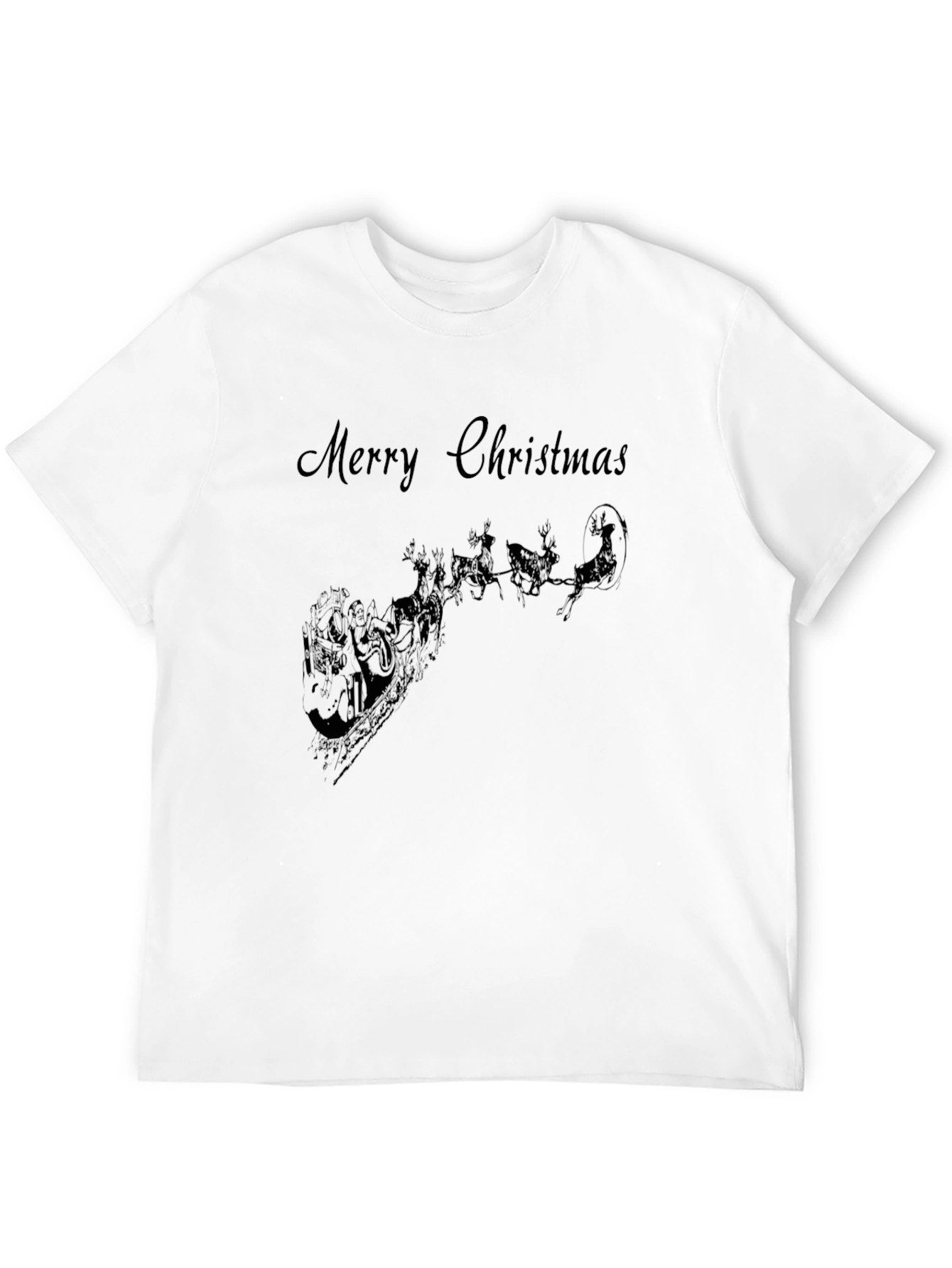 Camiseta Negra Navideña con Santa