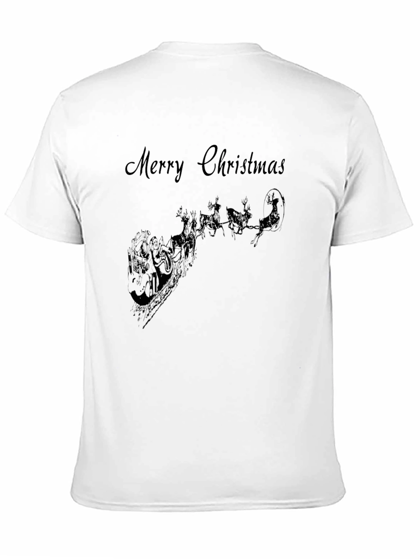 Camiseta Negra Navideña con Santa