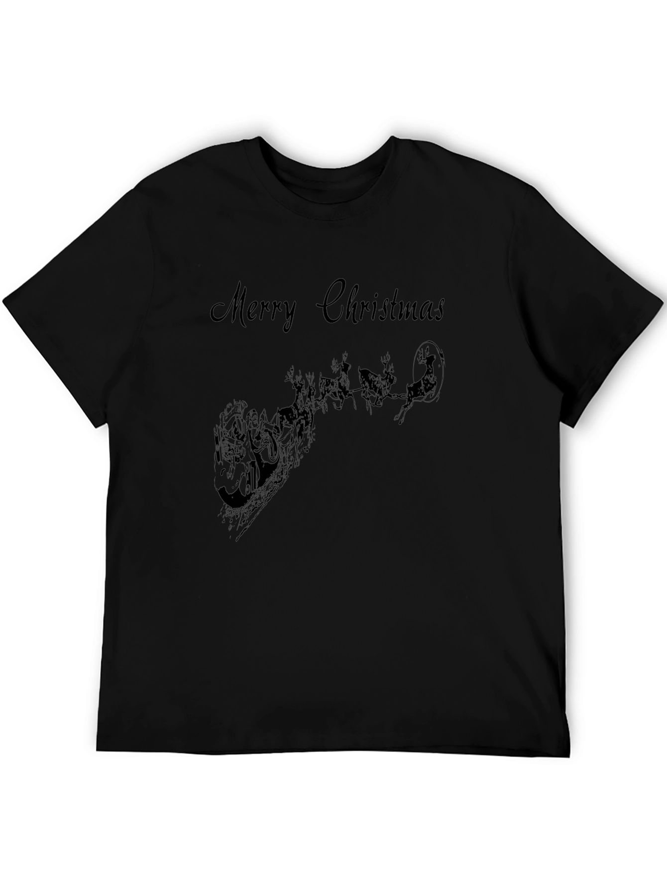 Camiseta Negra Navideña con Santa
