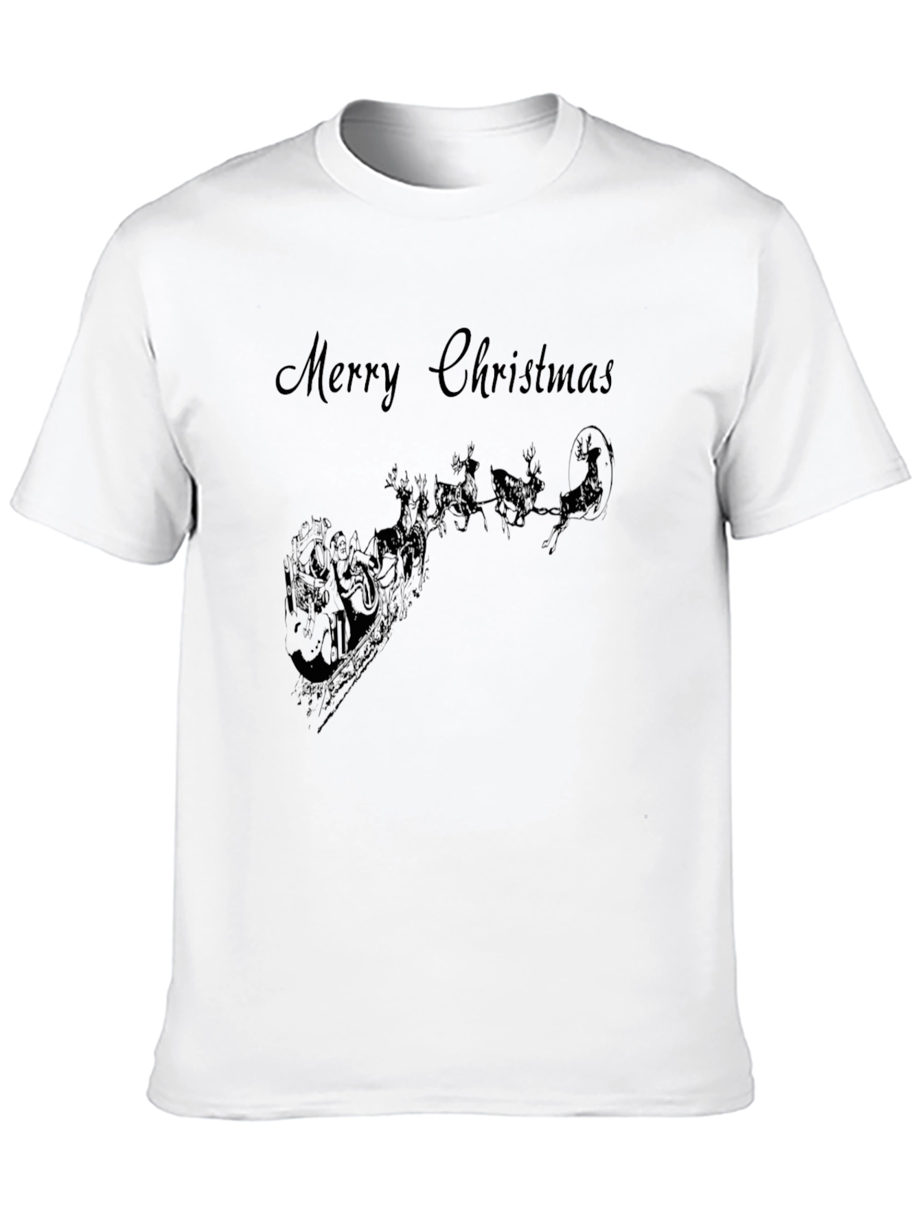 Camiseta Negra Navideña con Santa