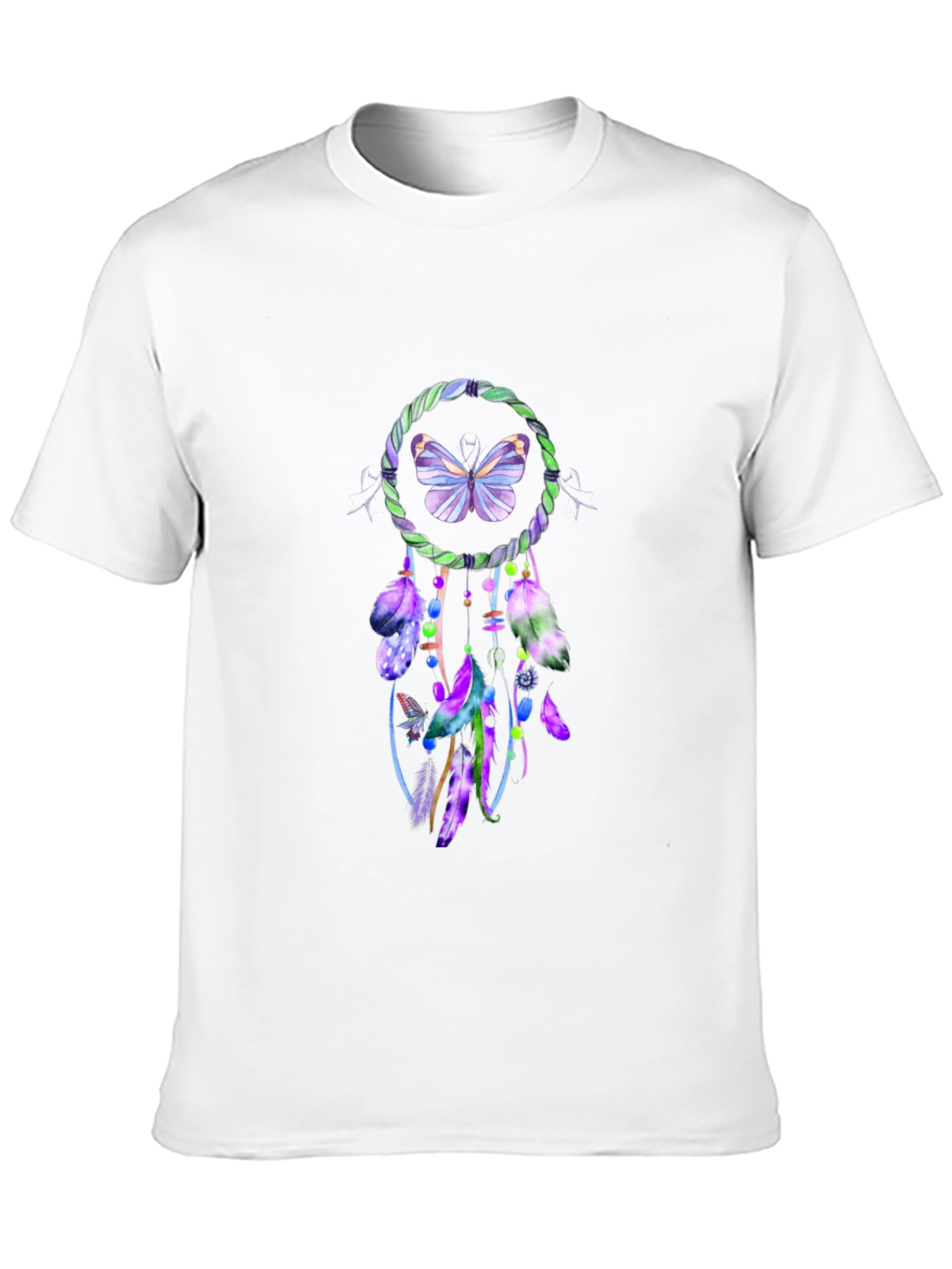 Camiseta Negra con Diseño Atrapasueños Mariposa