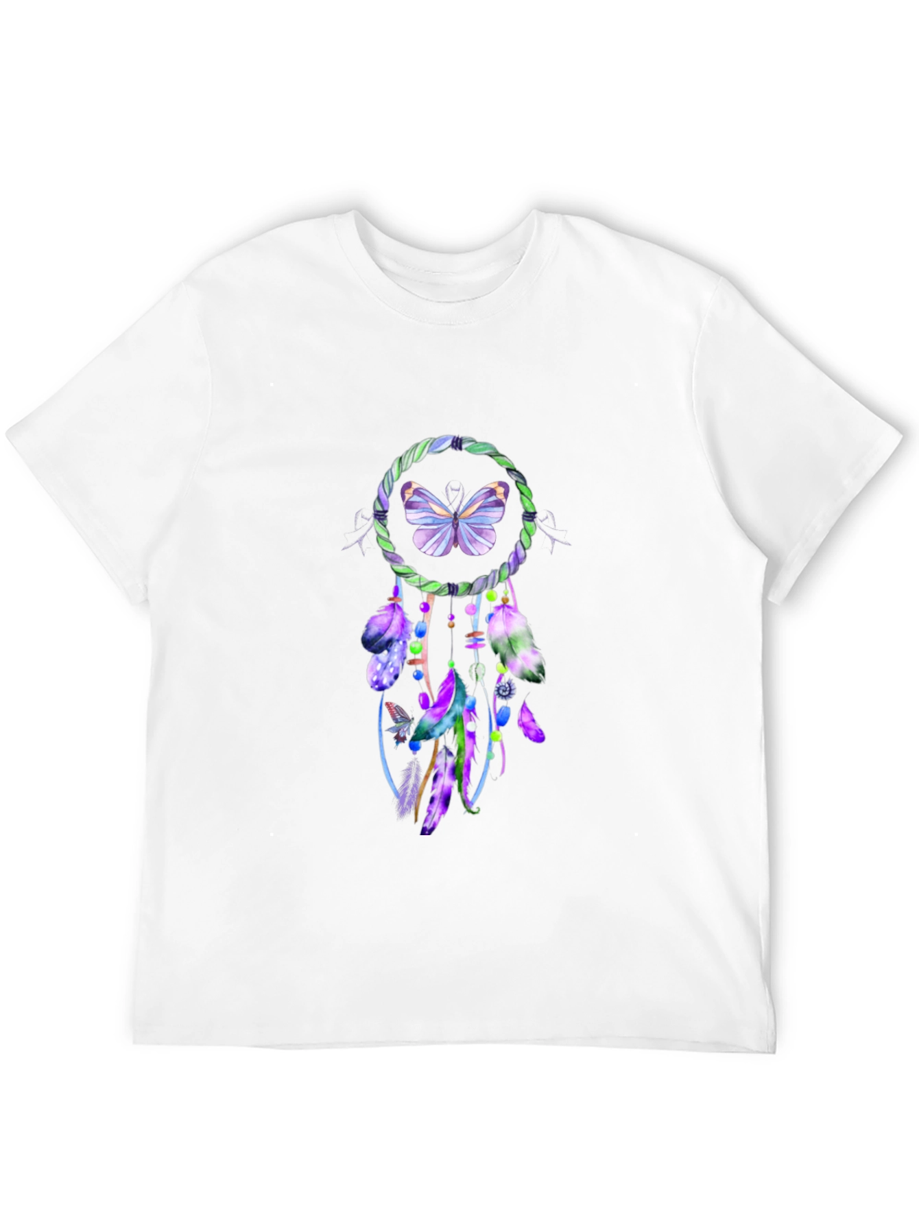 Camiseta Negra con Diseño Atrapasueños Mariposa