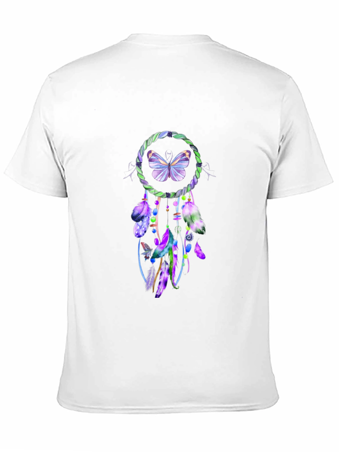 Camiseta Negra con Diseño Atrapasueños Mariposa