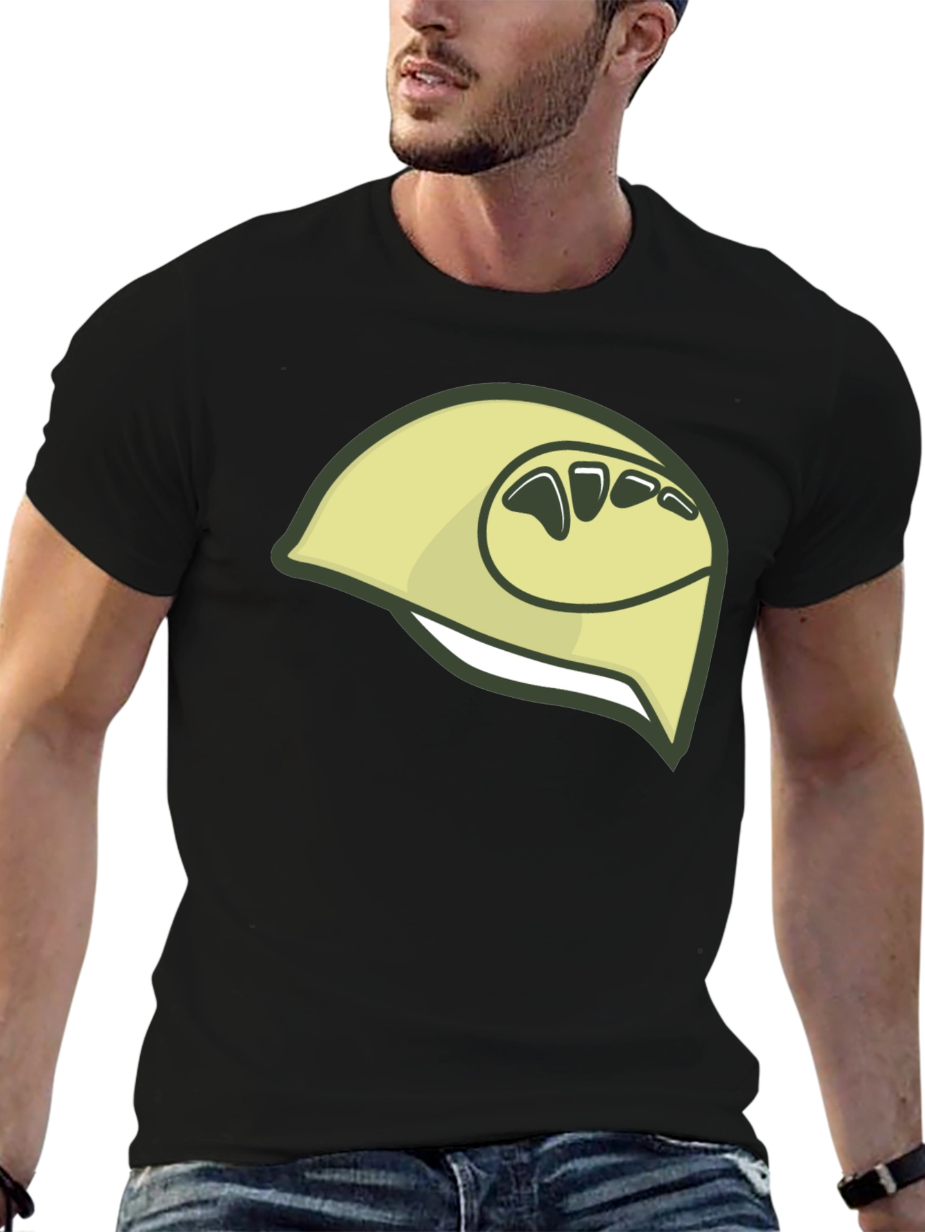 Camiseta Negra con Diseño de Durian Estilizado