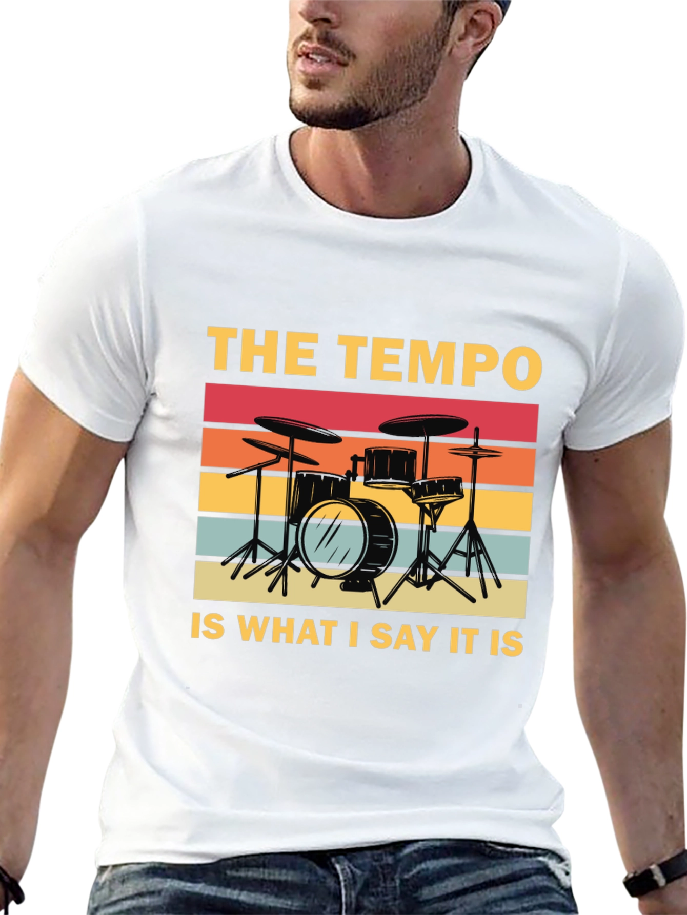 Camiseta Negra: Batería Retro - El Tempo Soy Yo