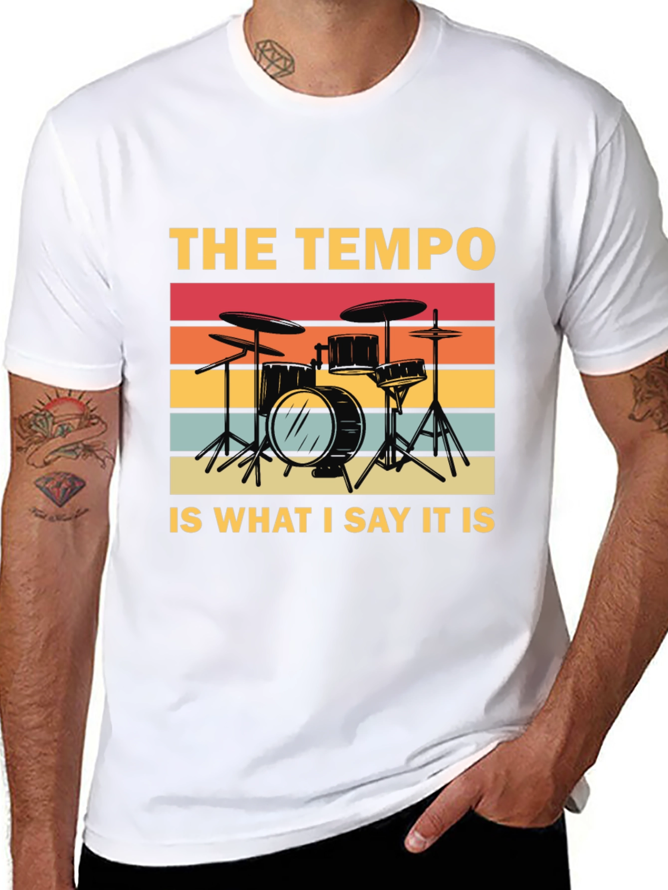 Camiseta Negra: Batería Retro - El Tempo Soy Yo