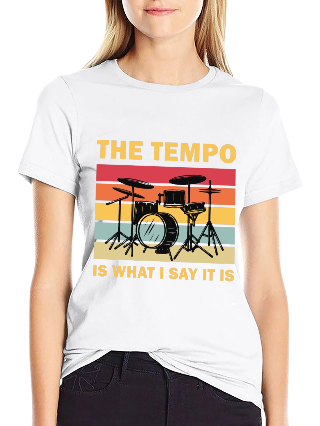 Camiseta Negra: Batería Retro - El Tempo Soy Yo