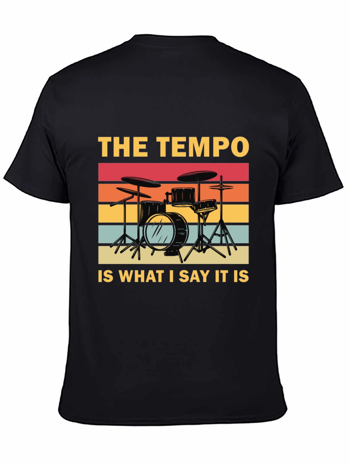 Camiseta Negra: Batería Retro - El Tempo Soy Yo