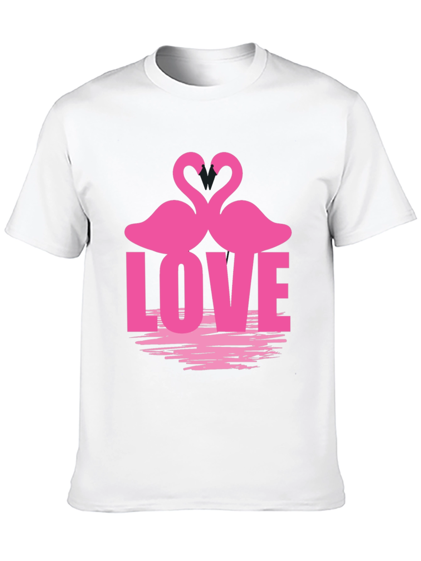 Camiseta Negra Amor Flamencos San Valentín