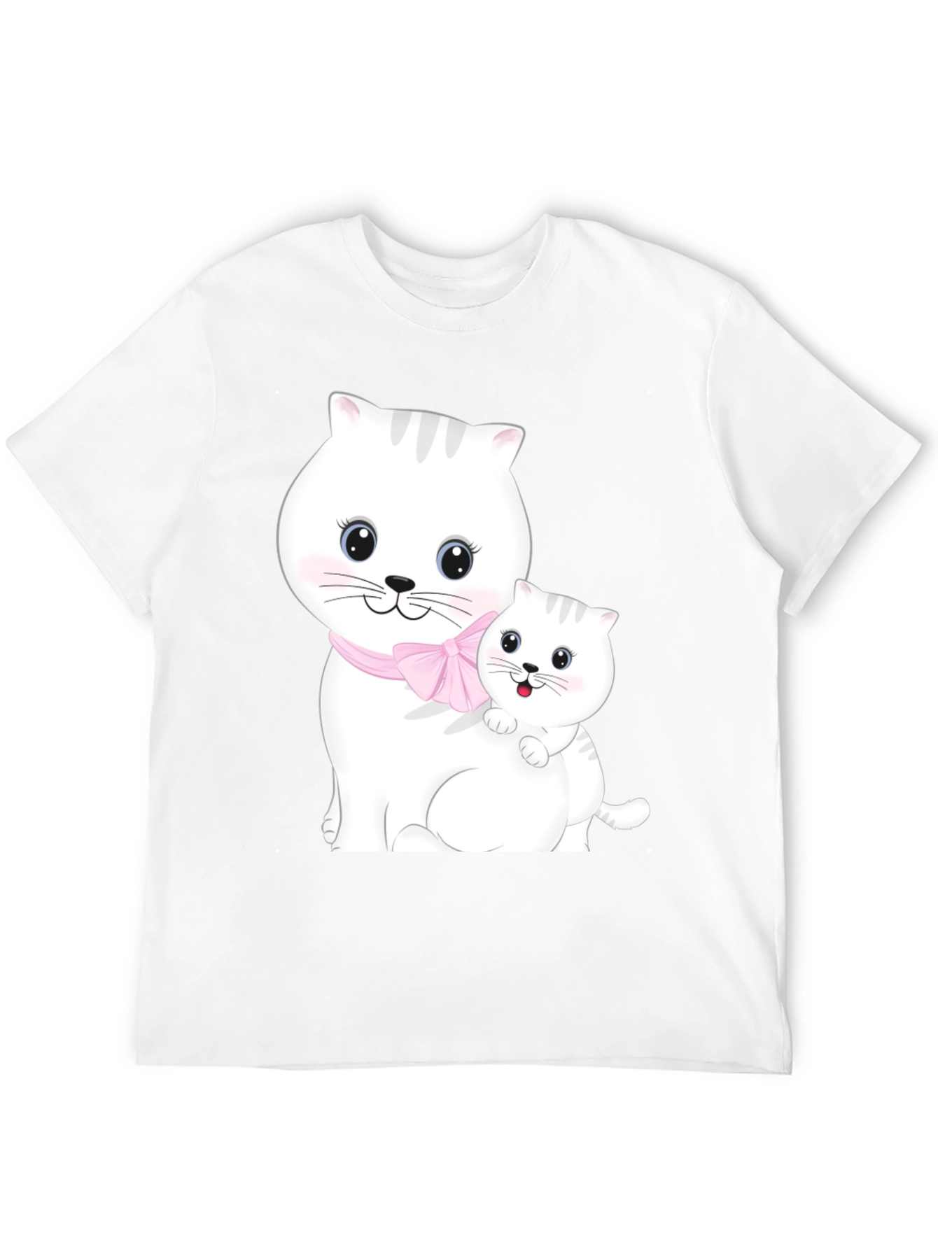 Camiseta Negra con Diseño de Gatos Adorables