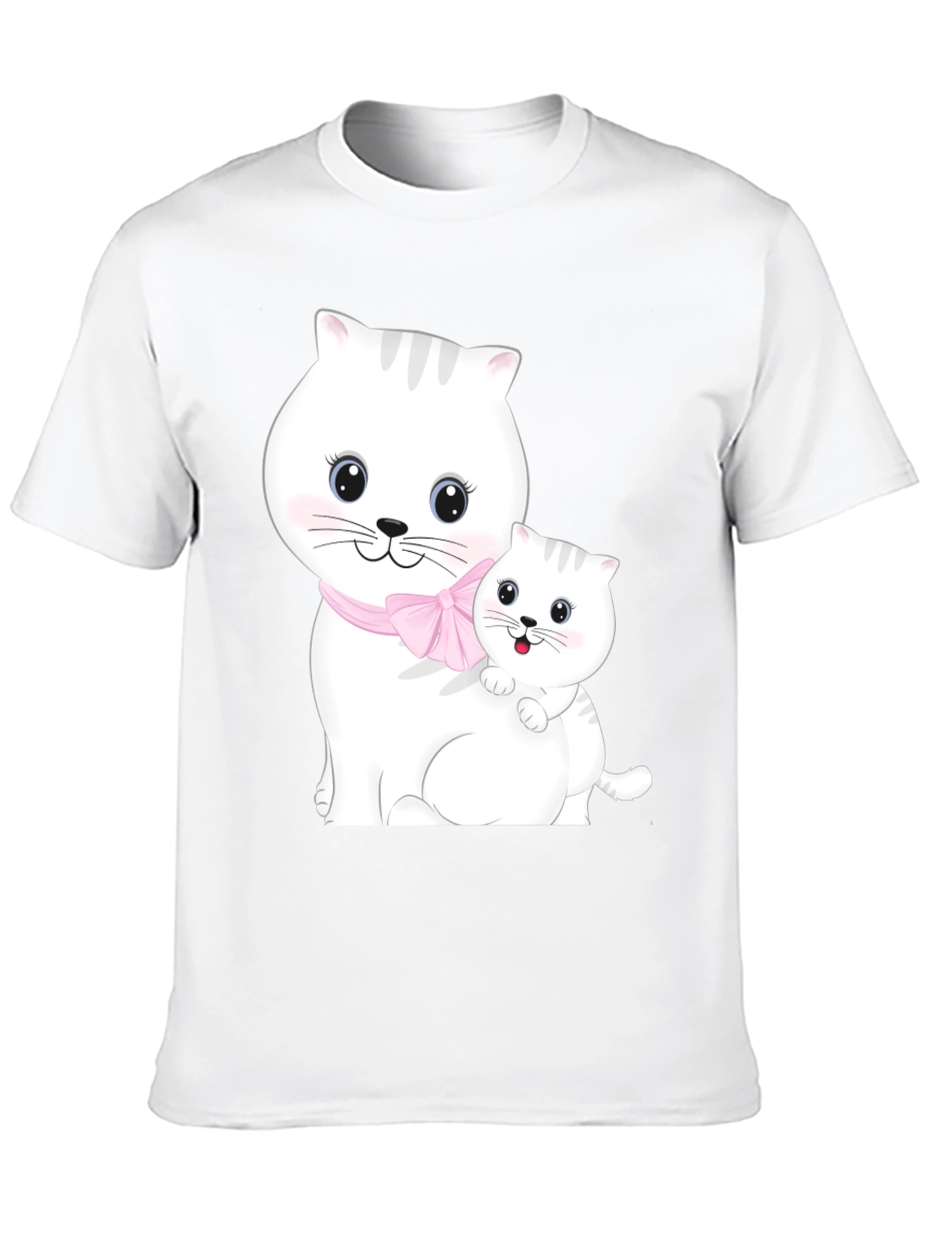 Camiseta Negra con Diseño de Gatos Adorables